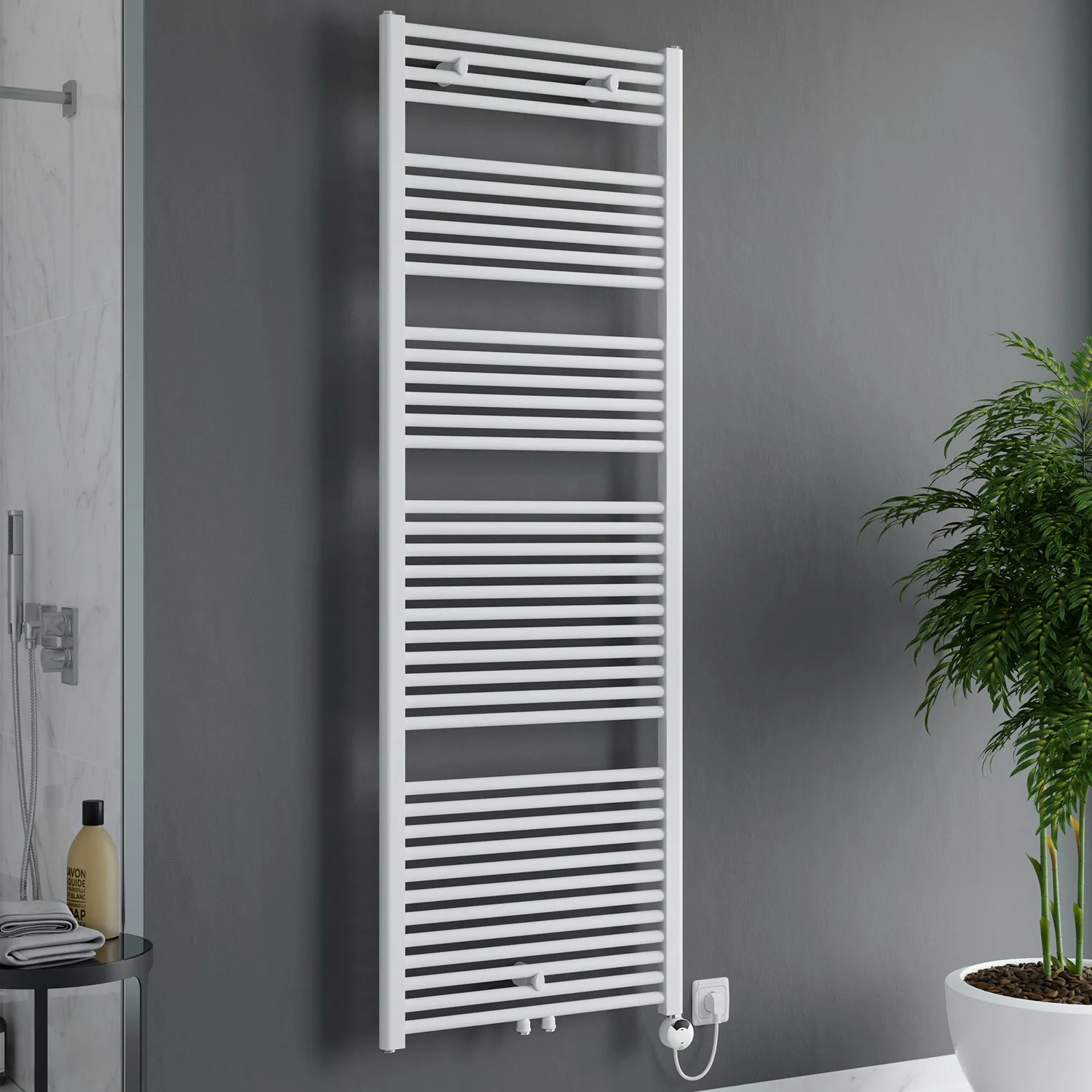 Sturotec Bath X E Badheizkörper 70 x 175 cm, rein elektrisch, mit integr. Raumthermostat, inkl. Fernbedienung