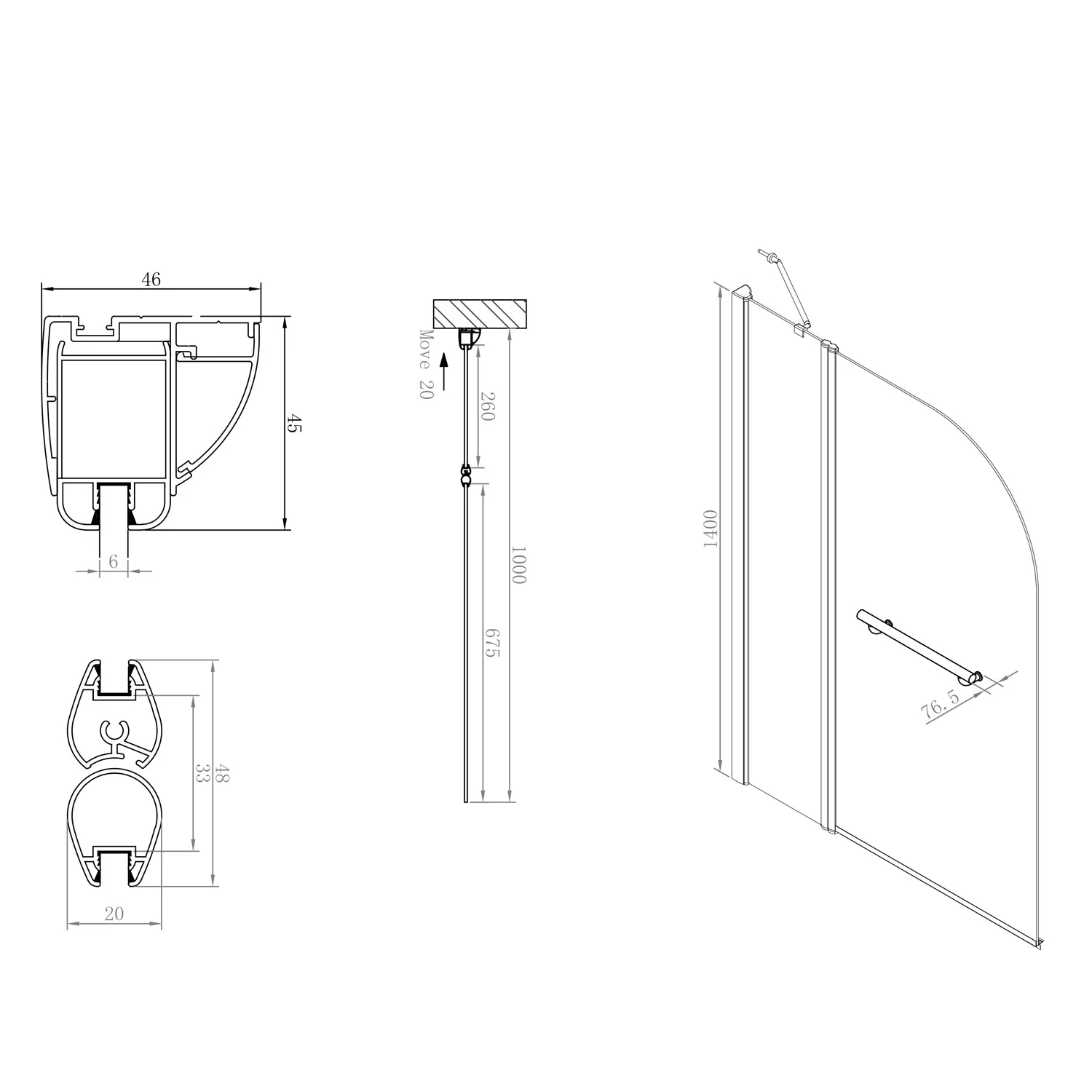 Sturotec 3030 Badewannenaufsatz mit 1 Drehelement 100 x 140 cm mit Nano-Beschichtung Bild 4