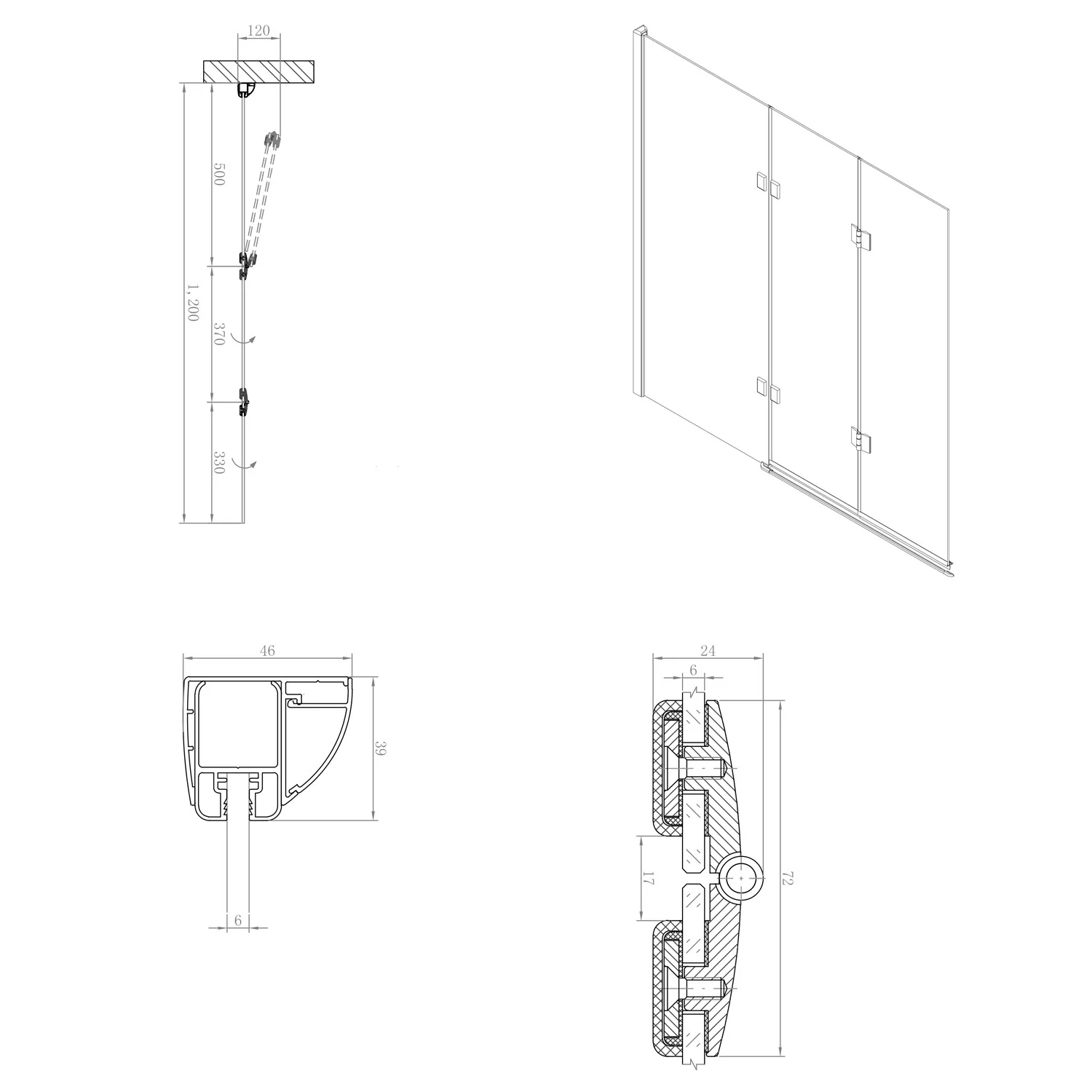 Sturotec 3030 Badewannenaufsatz mit 2 Faltelemente 120 x 140 cm mit Nano-Beschichtung Bild 4