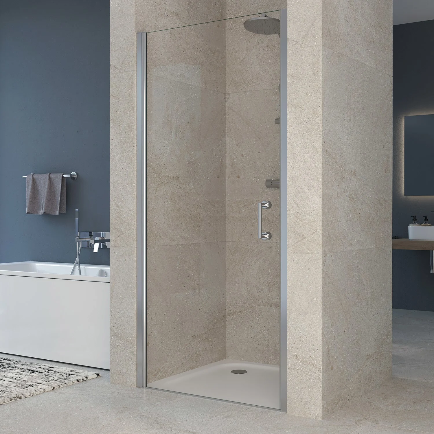 Sturotec 5070 Drehtür für Nische 90 x 195 cm mit Nano-Beschichtung