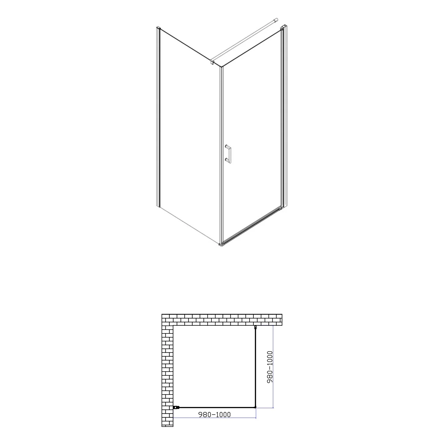 Sturotec 5070 Drehtür mit Seitenwand 100 x 100 x 195 cm mit Nano-Beschichtung Bild 4