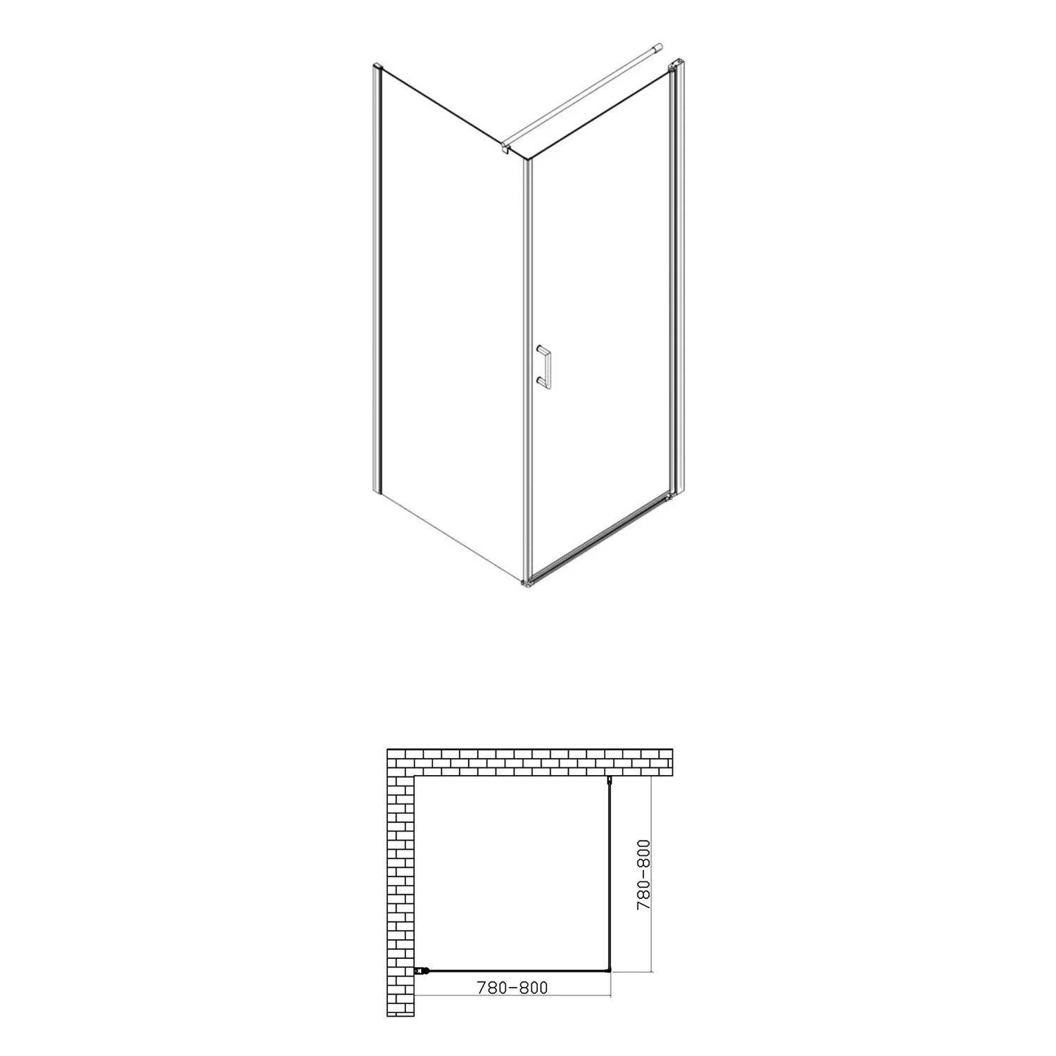 Sturotec 5070 Drehtür mit Seitenwand 80 x 80 x 195 cm mit Nano-Beschichtung Bild 4