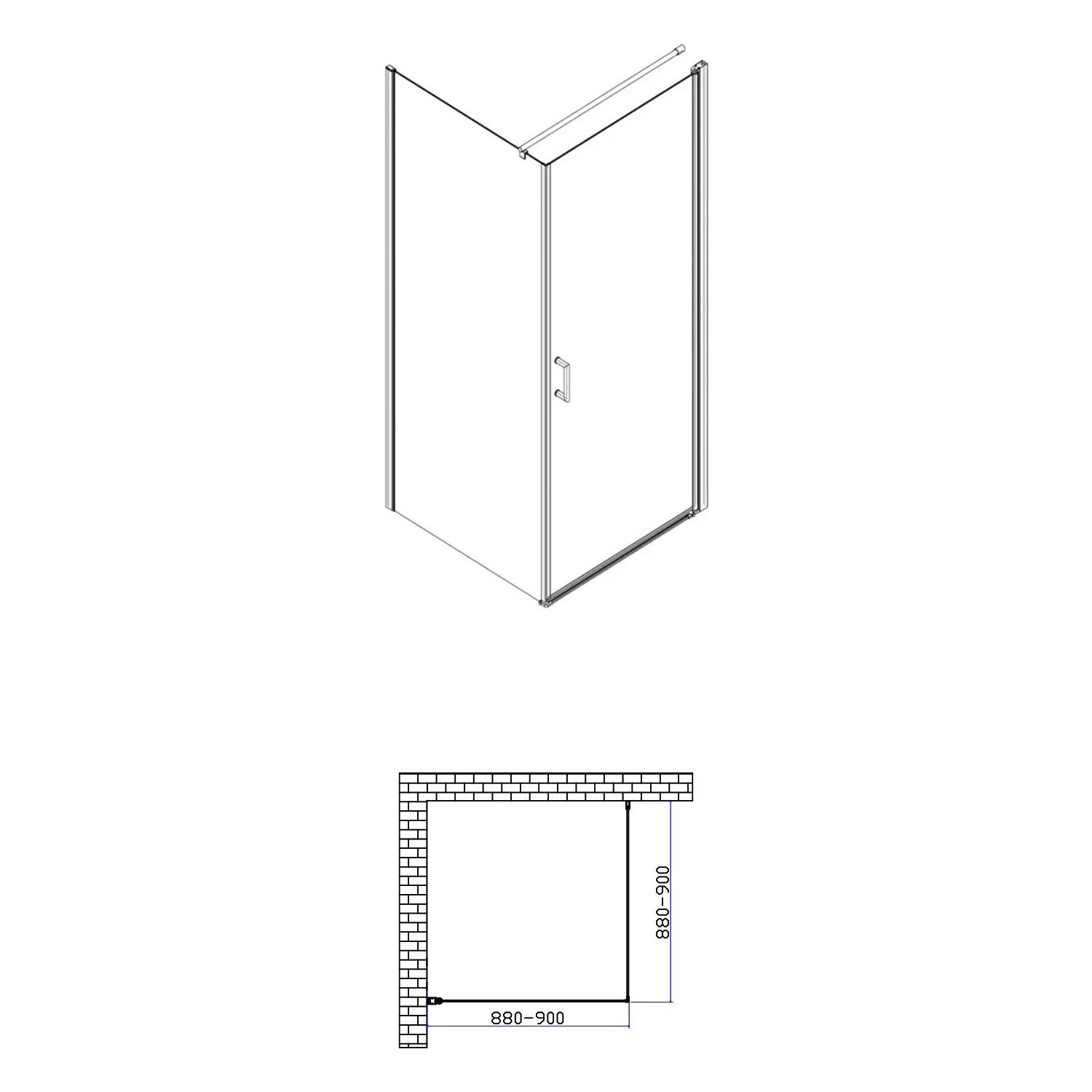 Sturotec 5070 Drehtür mit Seitenwand 90 x 90 x 195 cm mit Nano-Beschichtung Bild 4