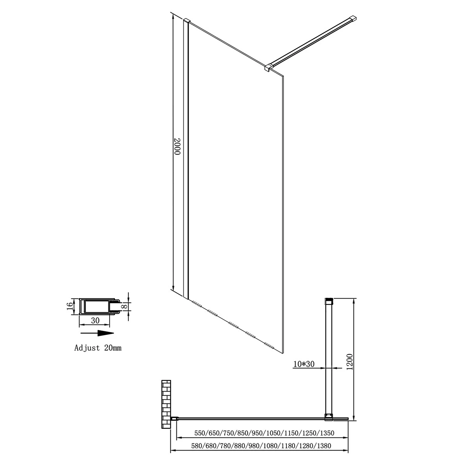 Sturotec 5090 Seitenwand 100 x 200 cm mit Nano-Beschichtung Bild 4