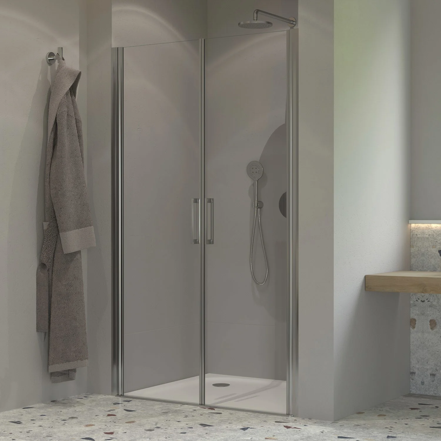 Sturotec 6090 2 Pendeltüren für Nische 100 x 200 cm mit Nano-Beschichtung