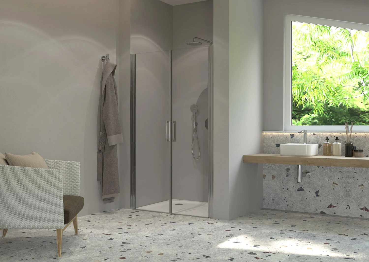 Sturotec 6090 2 Pendeltüren für Nische 100 x 200 cm mit Nano-Beschichtung Bild 3