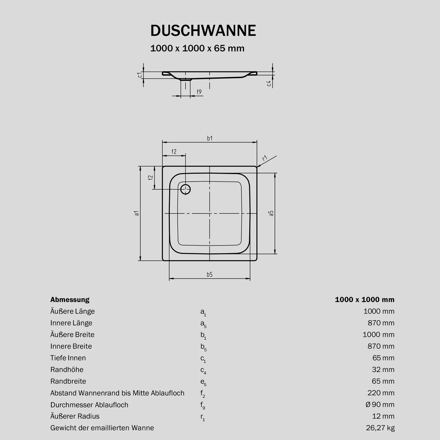 Sturotec Sturo flat Duschwanne 100 x 100 x 6,5 cm Bild 4