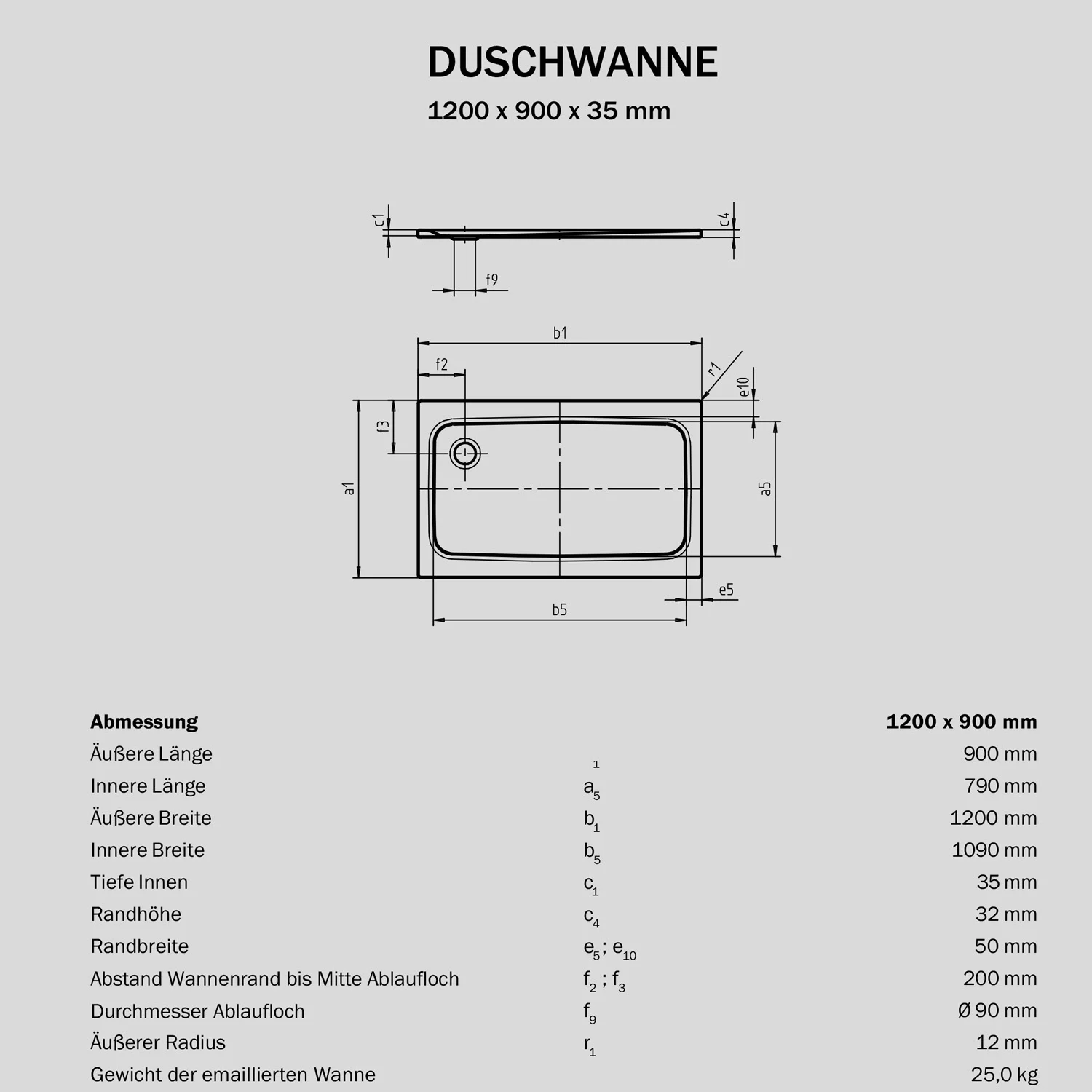 Sturotec Sturo superflat Duschwanne 120 x 90 x 3,5 cm Bild 4