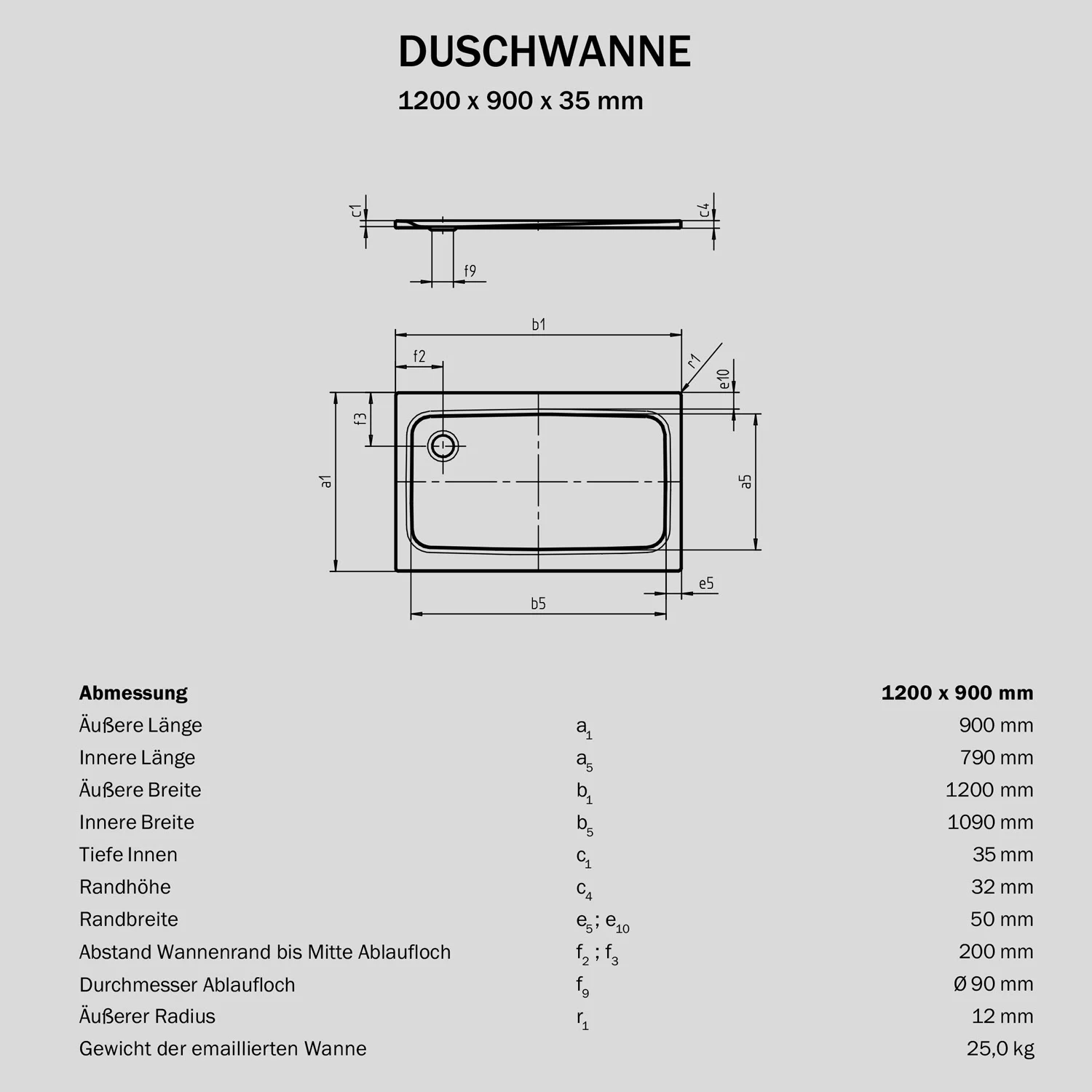 Sturotec Sturo superflat Duschwanne 120 x 90 x 3,5 cm Bild 2