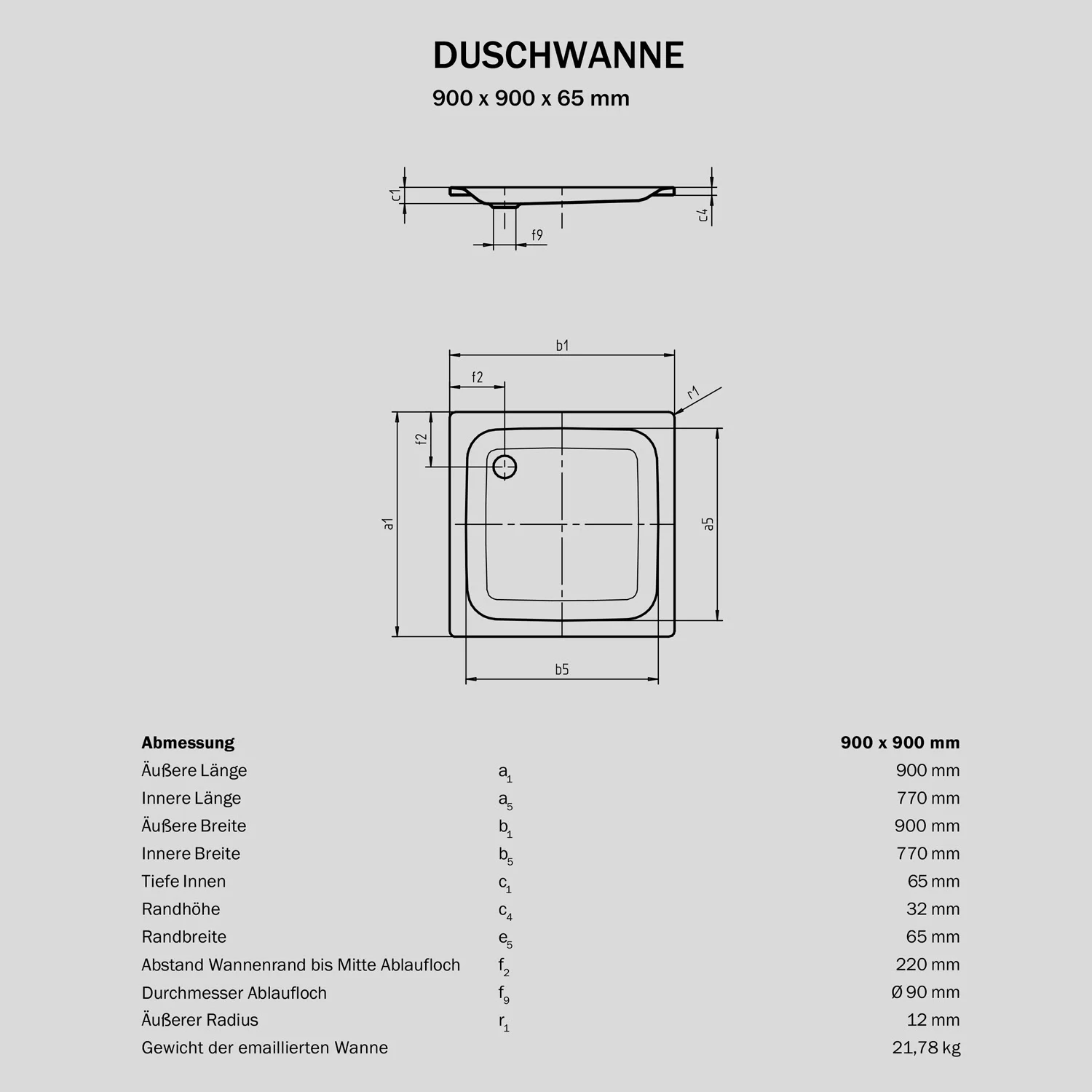 Sturotec Sturo flat Duschwanne 90 x 90 x 6,5 cm Bild 4