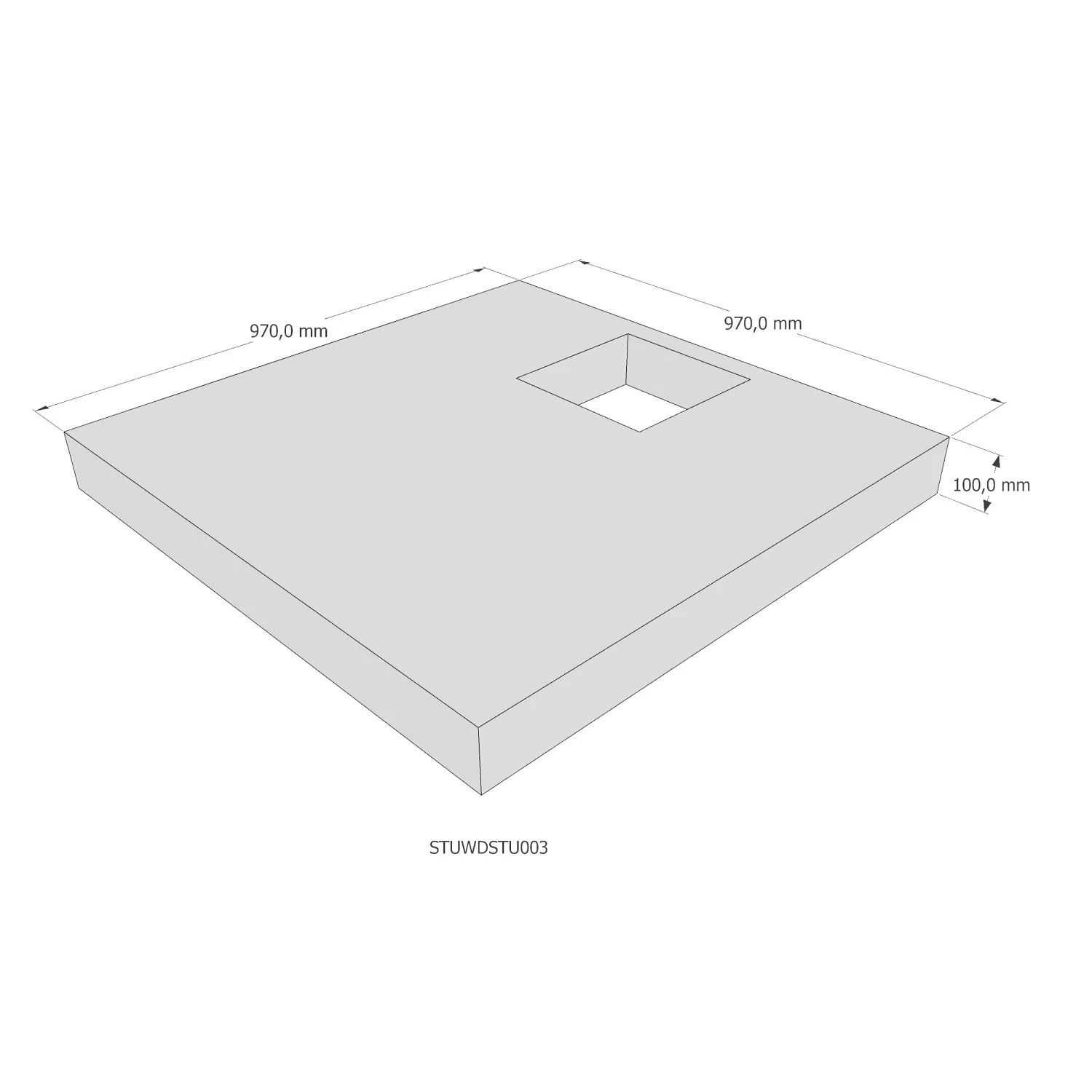 Sturotec Wannenträger für pianura Emilia mineral Duschwanne 100 x 100 x 3 cm Bild 2
