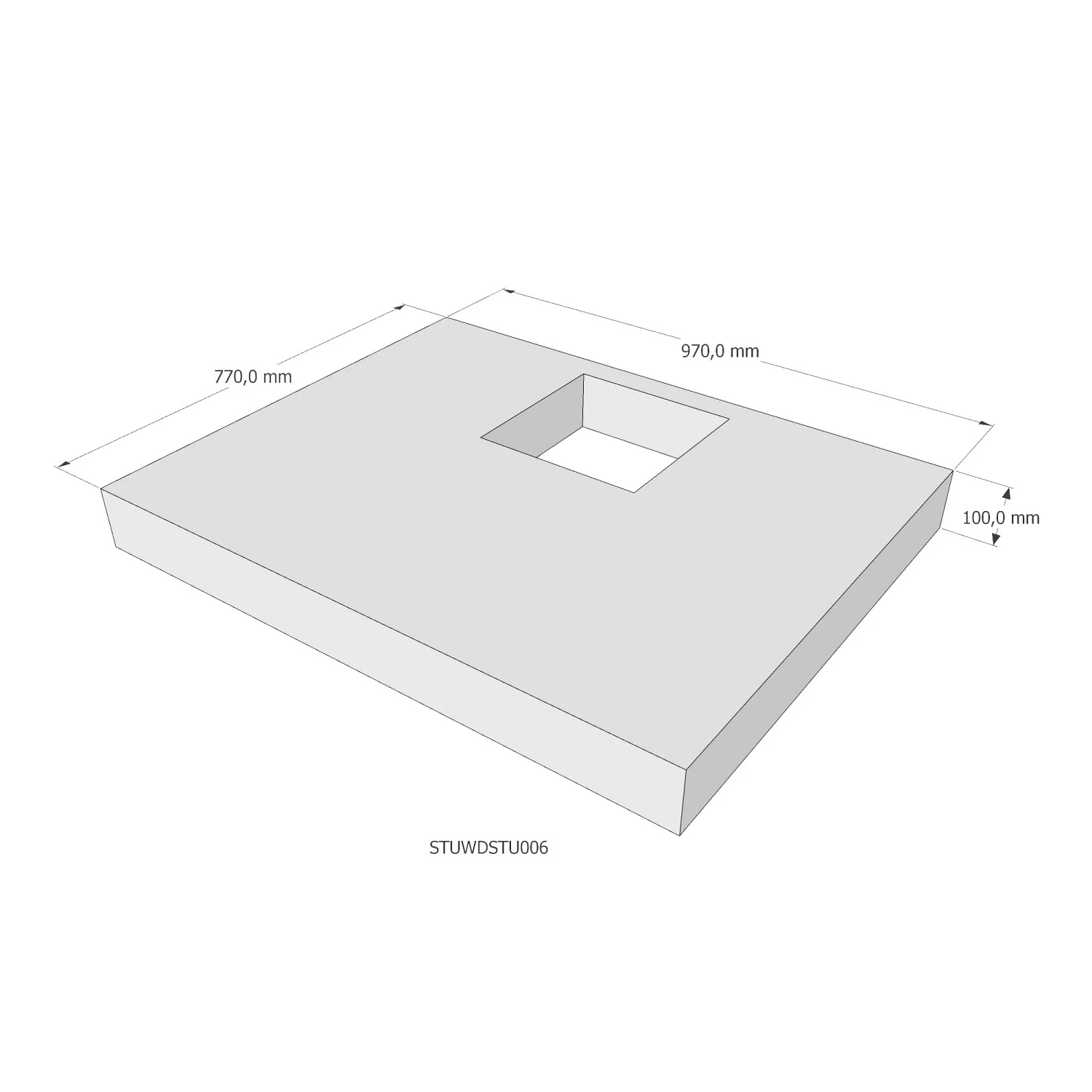 Sturotec Wannenträger für pianura Emilia mineral Duschwanne 100 x 80 x 3 cm Bild 2