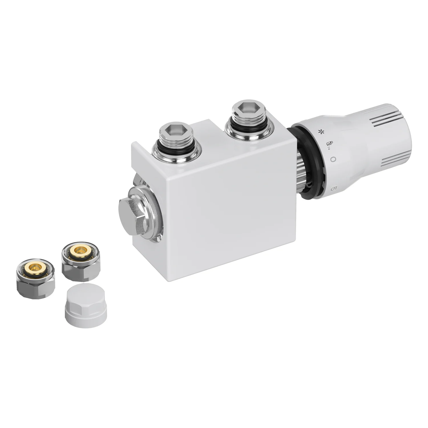 Sturotec Anschlussset Multiblock für Mittelanschluss 5 cm inkl. Thermostatkopf