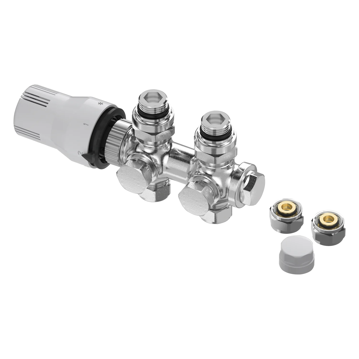 Sturotec Anschlussset Multiblock für Mittelanschluss 5 cm inkl. Thermostatkopf Bild 4