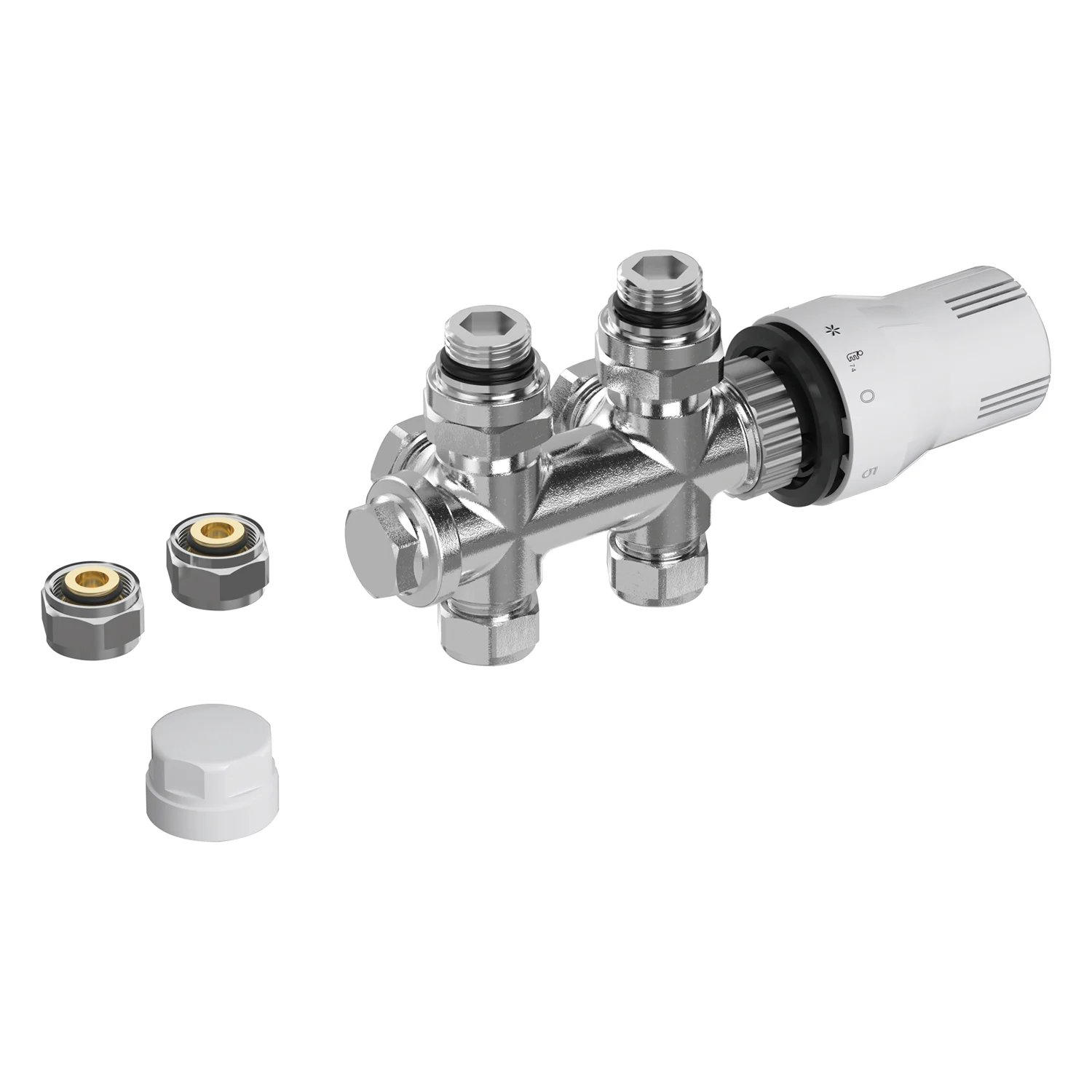 Sturotec Anschlussset Multiblock für Mittelanschluss 5 cm inkl. Thermostatkopf Bild 5