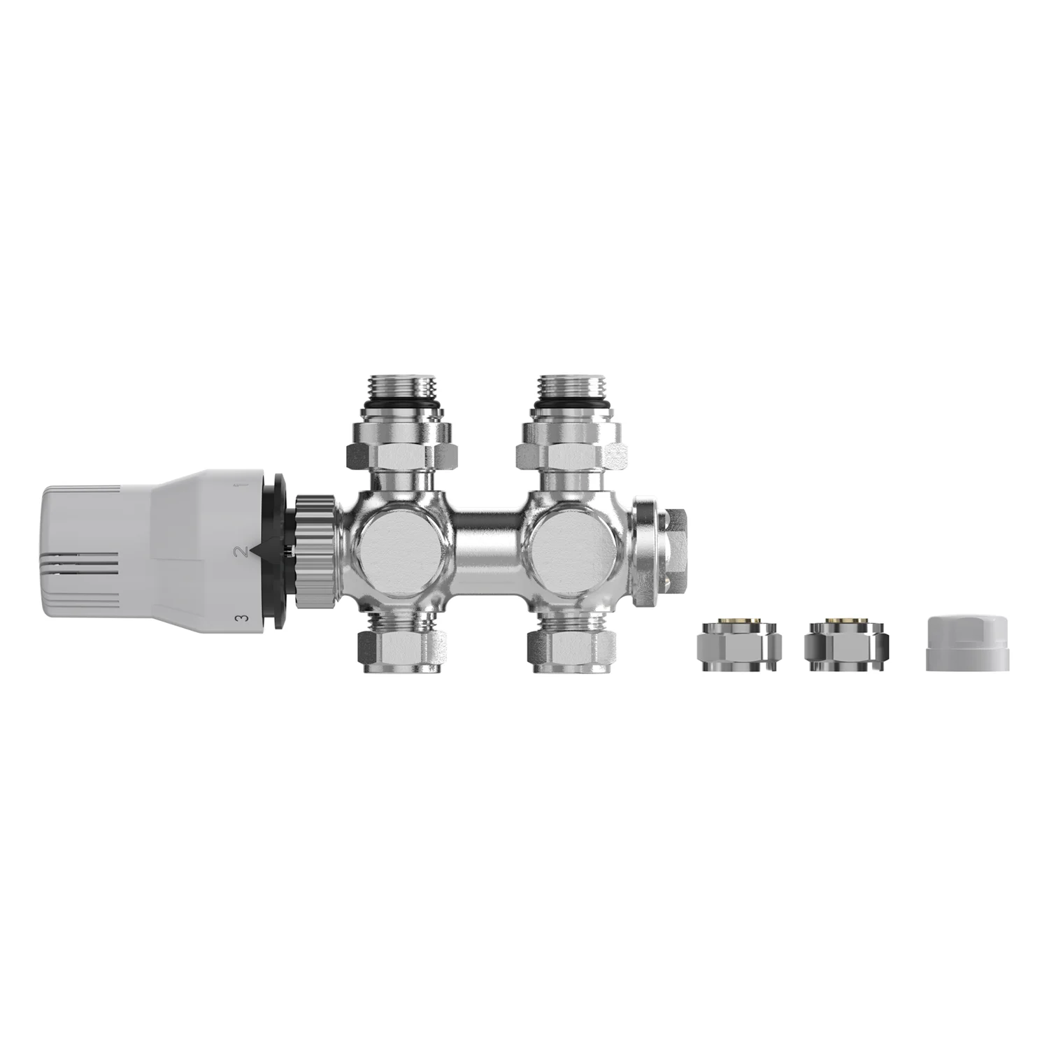 Sturotec Anschlussset Multiblock für Mittelanschluss 5 cm inkl. Thermostatkopf Bild 6