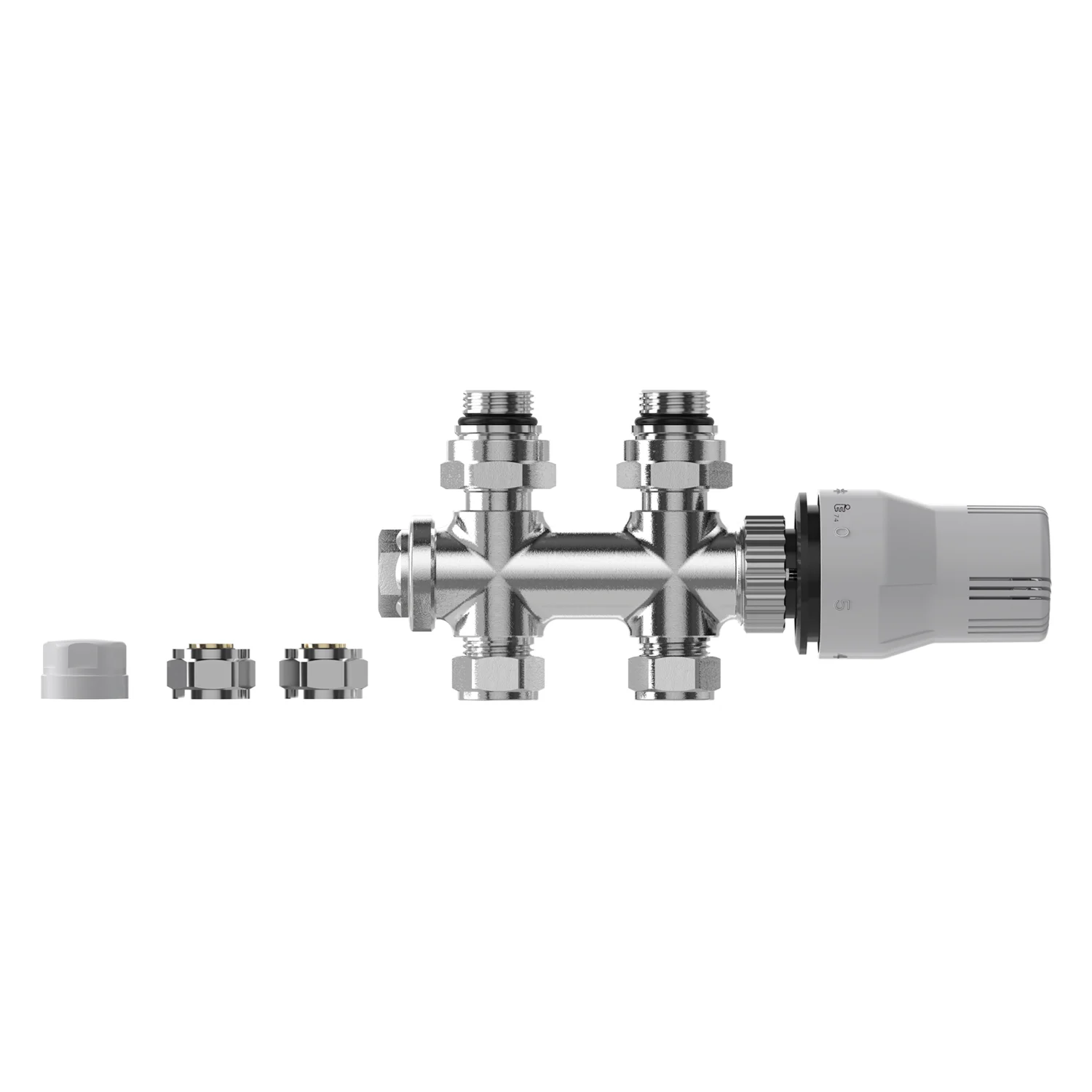 Sturotec Anschlussset Multiblock für Mittelanschluss 5 cm inkl. Thermostatkopf Bild 7