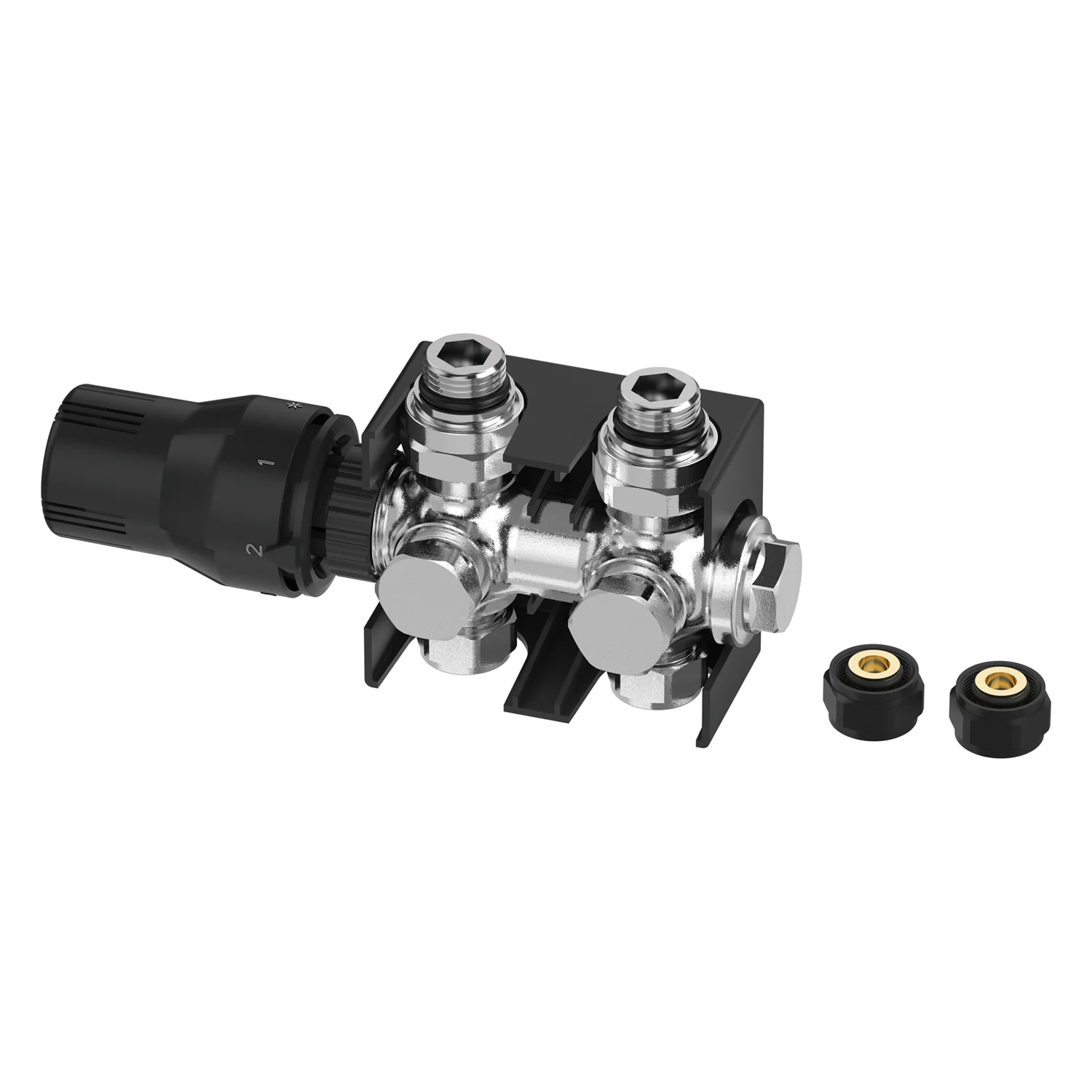 Sturotec Anschlussset Multiblock für Mittelanschluss 5 cm inkl. Thermostatkopf Bild 2