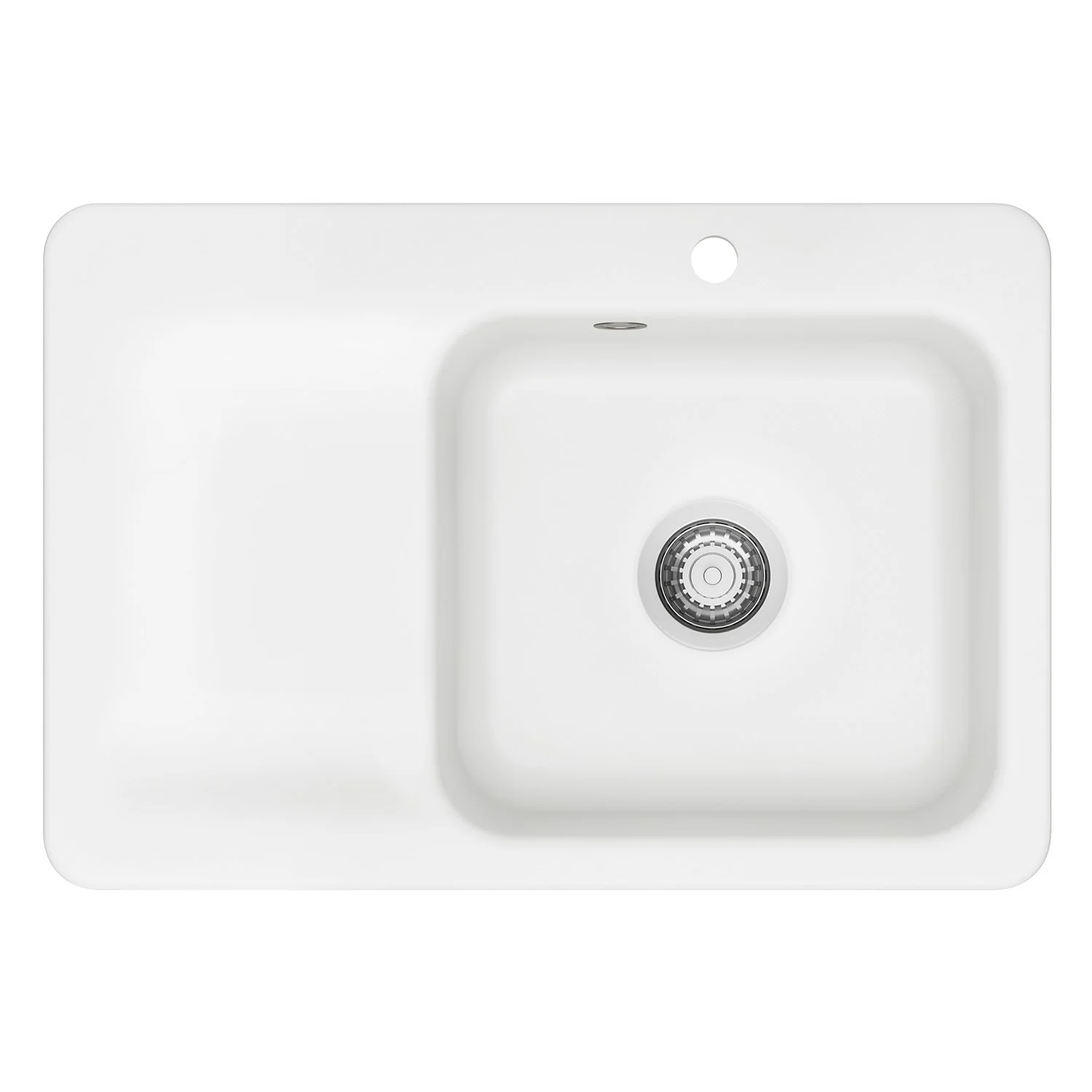 Biały zlew wpuszczany widok z góry, Systemceram