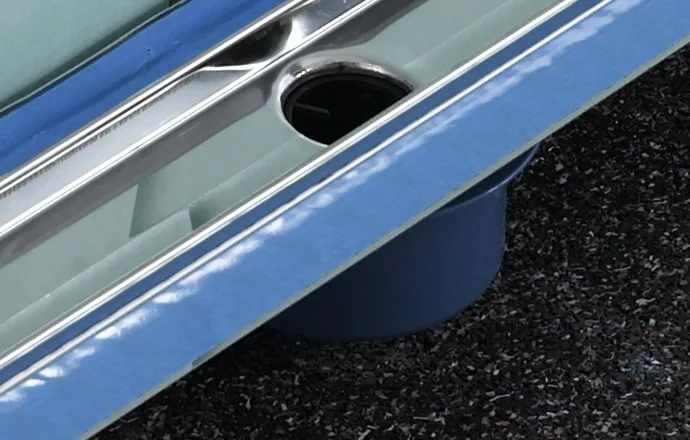 TECE TECEdrainline Ablauf flach, DN 50 Auslauf seitlich Bild 2