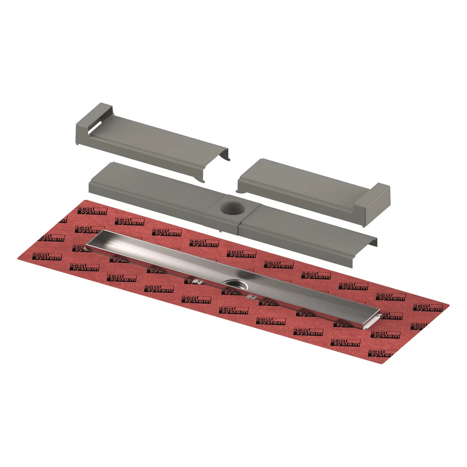 TECE TECEdrainline-Evo Komplettset 90 cm - Duschrinne mit gebürstetem Edelstahlrost und seitlichem Ablauf Bild 3