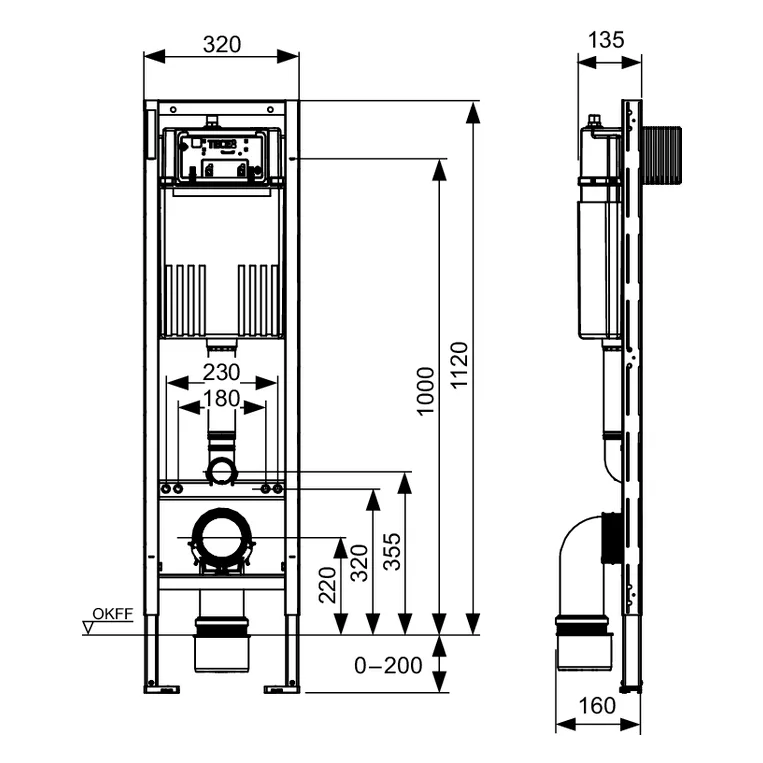 TECE TECEprofil WC-Modul mit Compact 320-Spülkasten, Bauhöhe 112 cm Bild 2