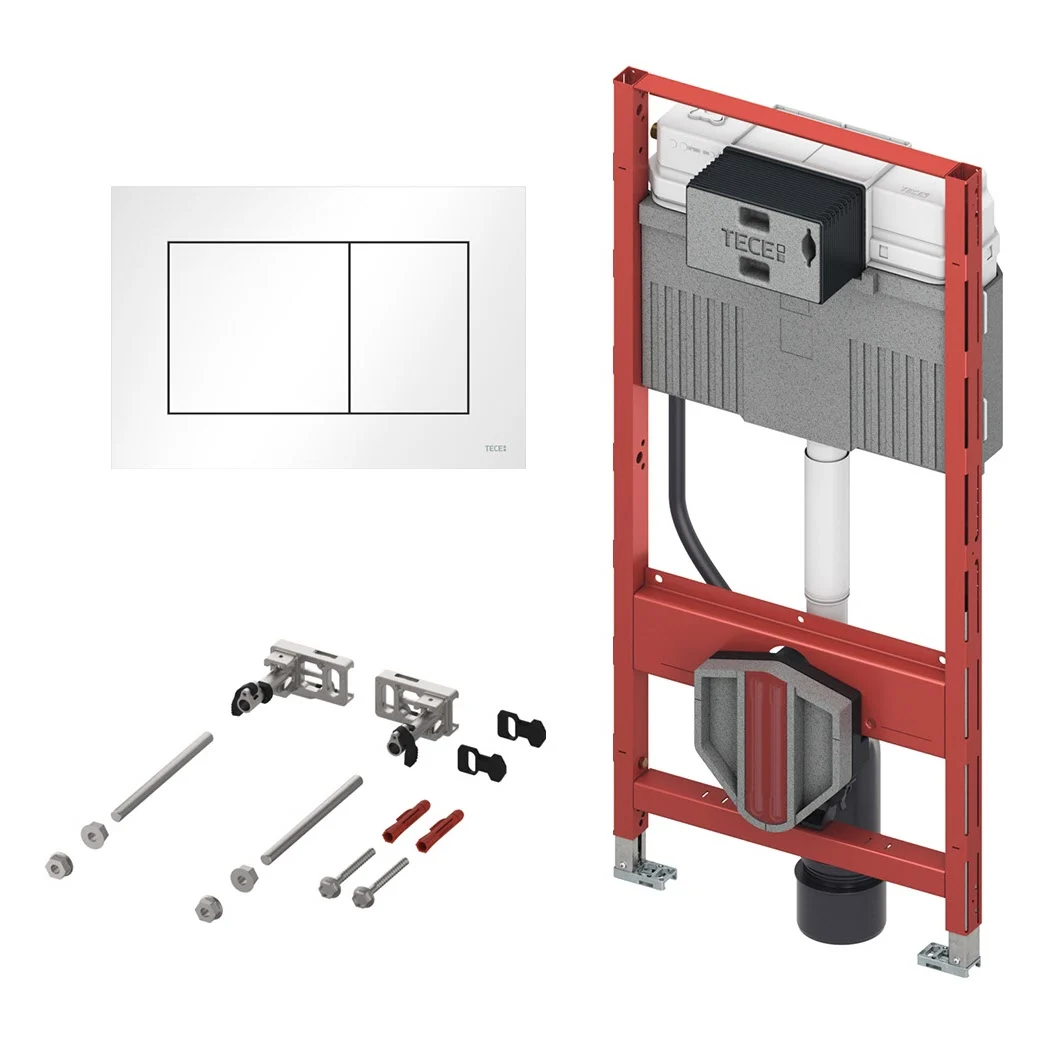 TECE TECEprofil WC-Modul-Set mit WC-Betätigungsplatte für Zweimengentechnik