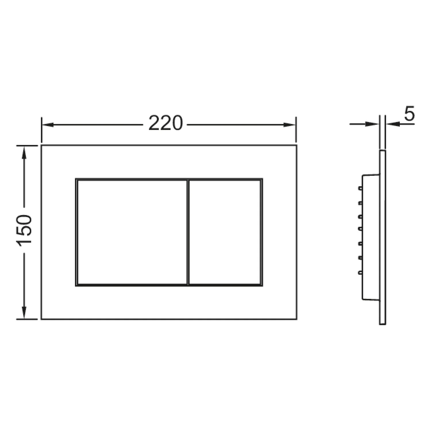 TECE TECEprofil WC-Modul-Set mit WC-Betätigungsplatte für Zweimengentechnik Bild 3