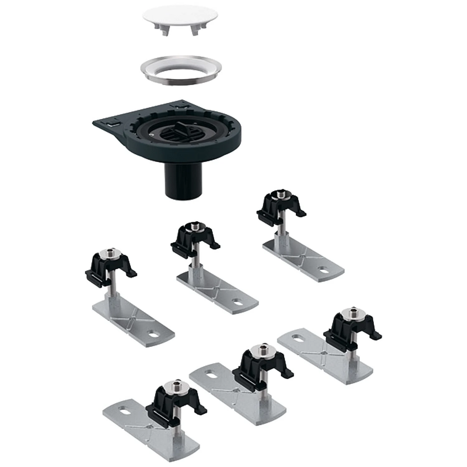 Geberit Rohbauset, zu Setaplano, stockwerksdurchdringende Installation, mit 6 Füßen Geberit Rohbauset, zu Setaplano, stockwerksdurchdringende Installation, mit 6 Füßen
