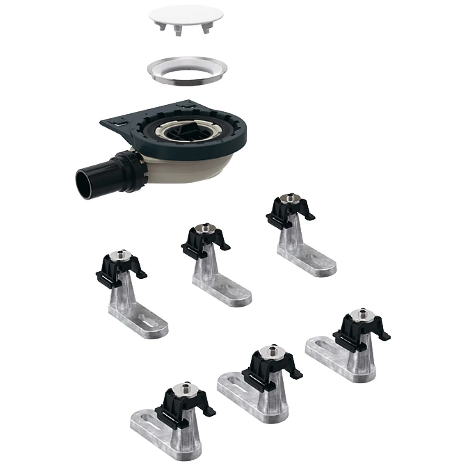 Geberit Rohbauset, zu Setaplano Duschfläche, Sperrwasserhöhe 3 cm, mit 6 Füßen Geberit Rohbauset, zu Setaplano Duschfläche, Sperrwasserhöhe 3 cm, mit 6 Füßen