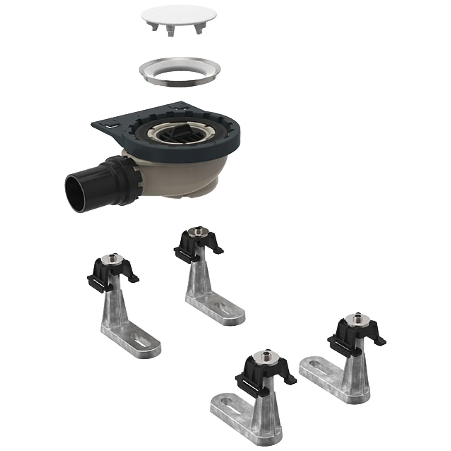 Geberit Rohbauset, zu Setaplano Duschfläche, Sperrwasserhöhe 5 cm, mit 4 Füßen Geberit Rohbauset, zu Setaplano Duschfläche, Sperrwasserhöhe 5 cm, mit 4 Füßen