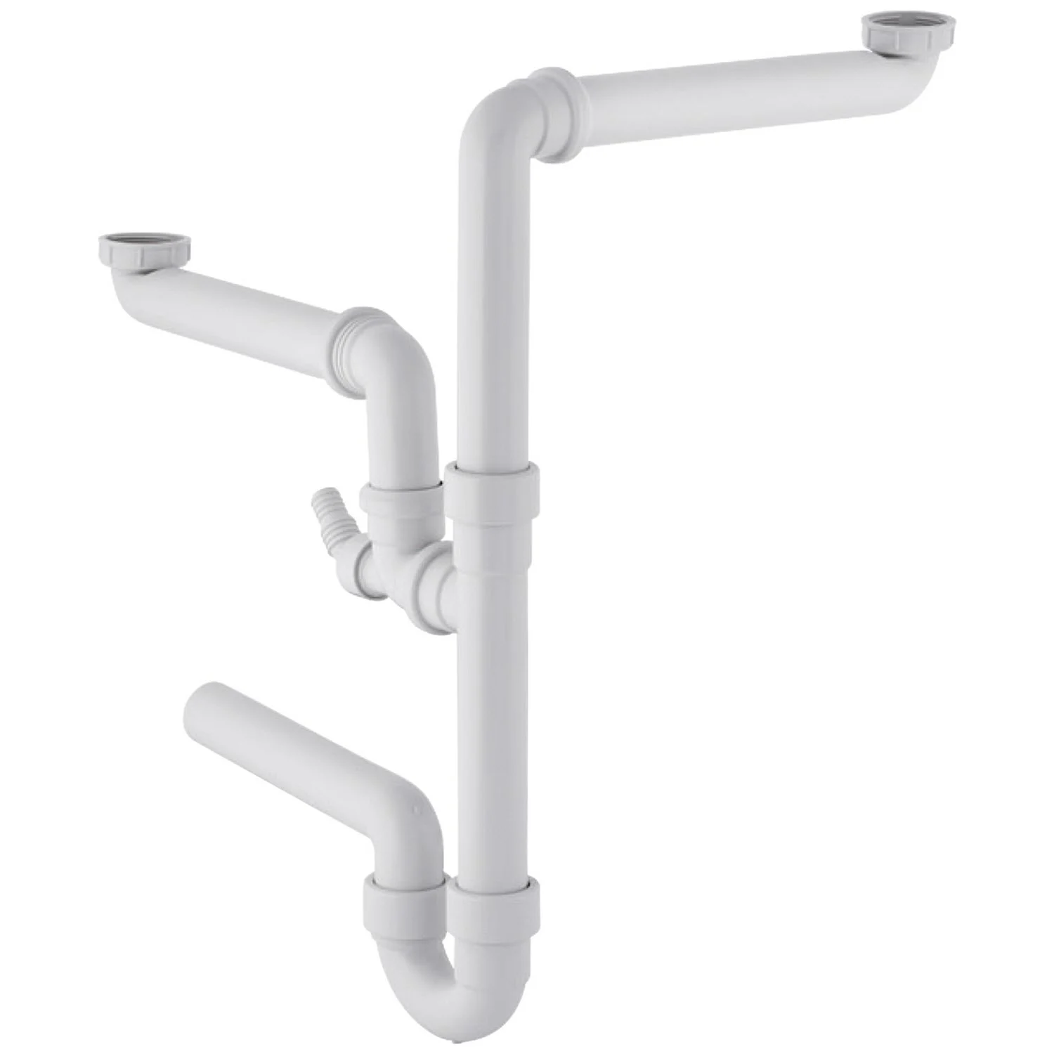 Geberit Spültisch-Ablauf DN 50 für zwei Becken, Raumsparmodell