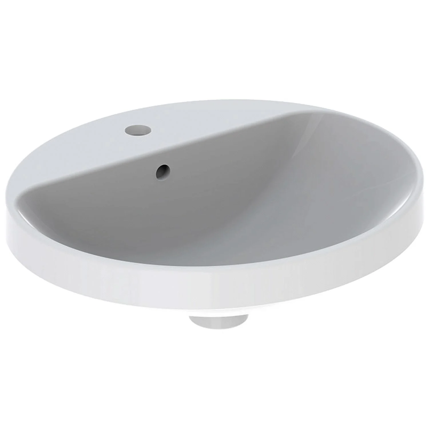 Geberit VariForm Einbauwaschtisch 50 x 45 cm, oval, mit Hahnlochbank Geberit VariForm Einbauwaschtisch 50 x 45 cm, oval, mit Hahnlochbank