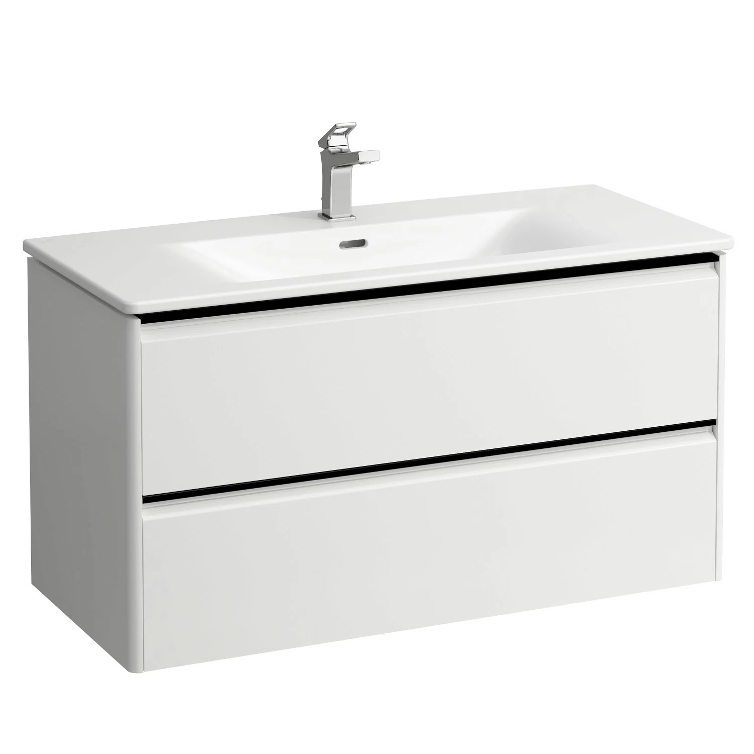 LAUFEN Palace Waschtischkombination 100 cm mit Griffleiste schwarz