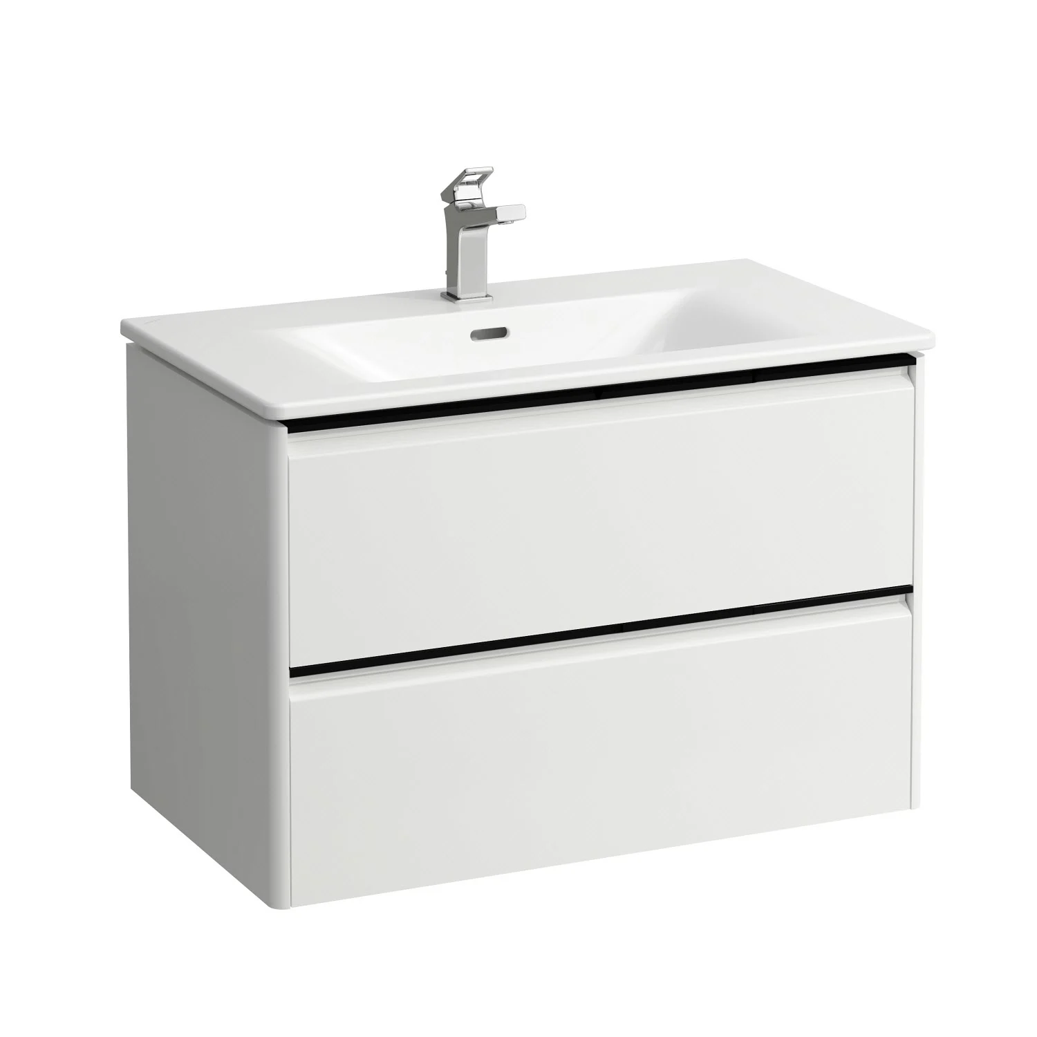 LAUFEN Palace Waschtischkombination 80 cm mit Griffleiste schwarz