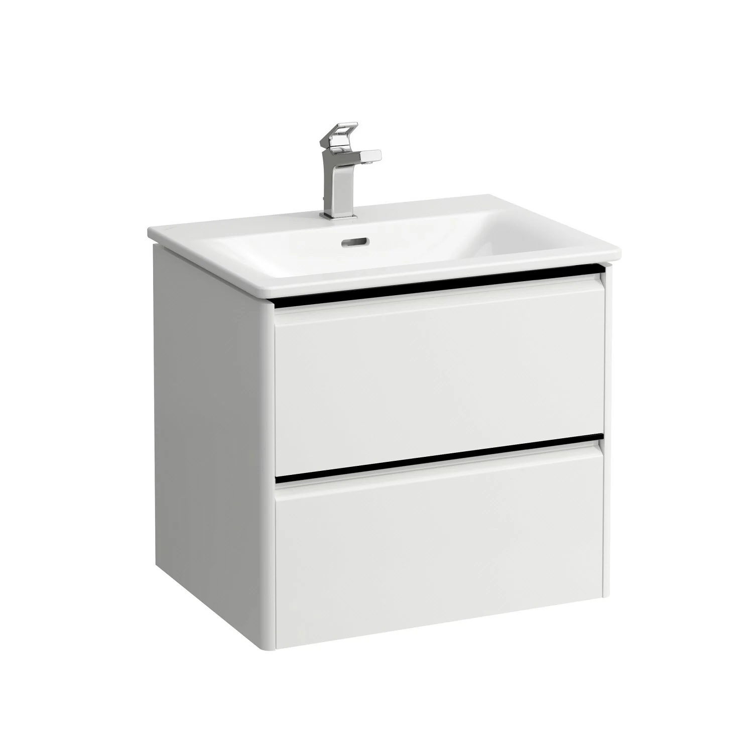 LAUFEN Palace Waschtischkombination 60 cm mit Griffleiste schwarz