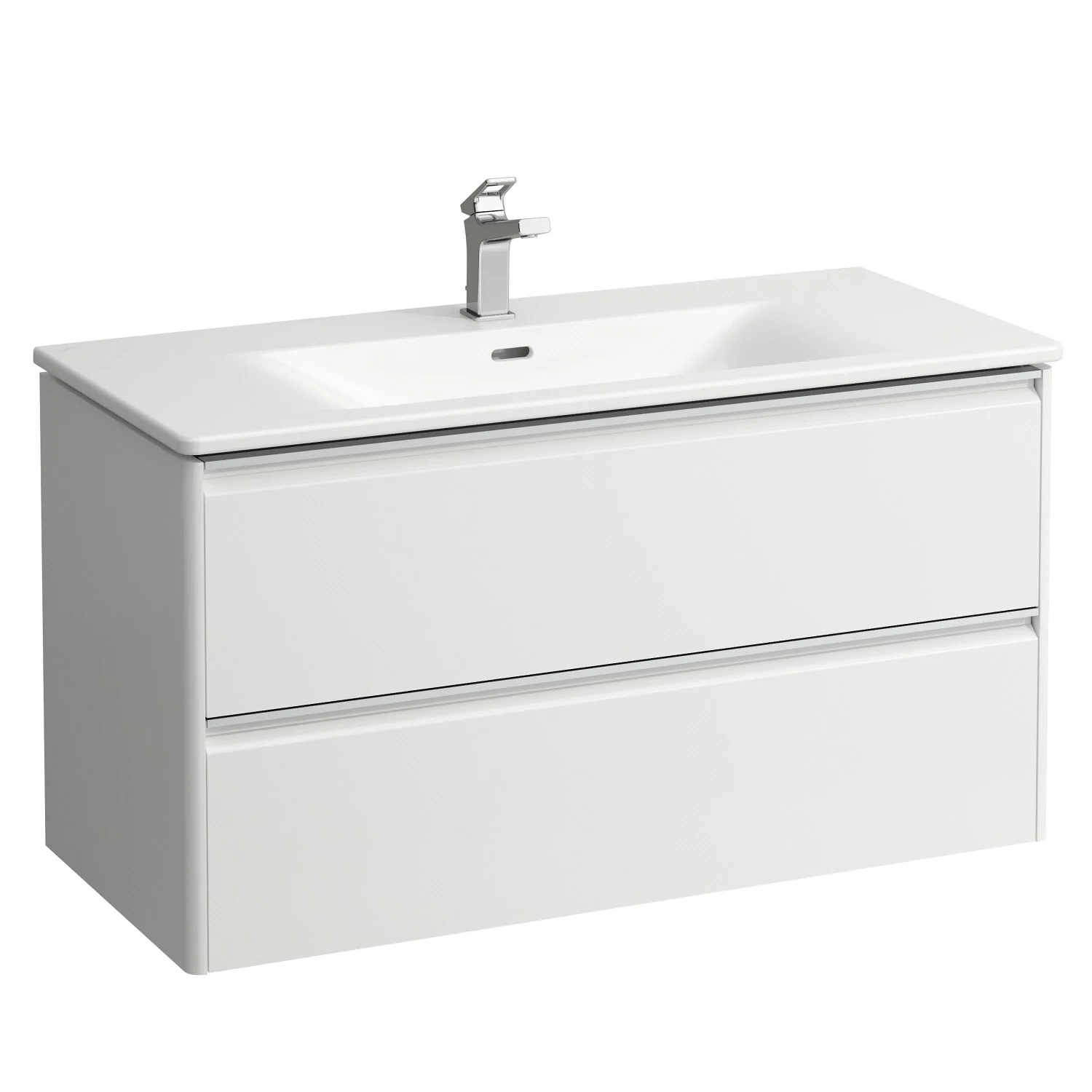 LAUFEN Palace Waschtischkombination 100 cm mit Griffleiste eloxiert