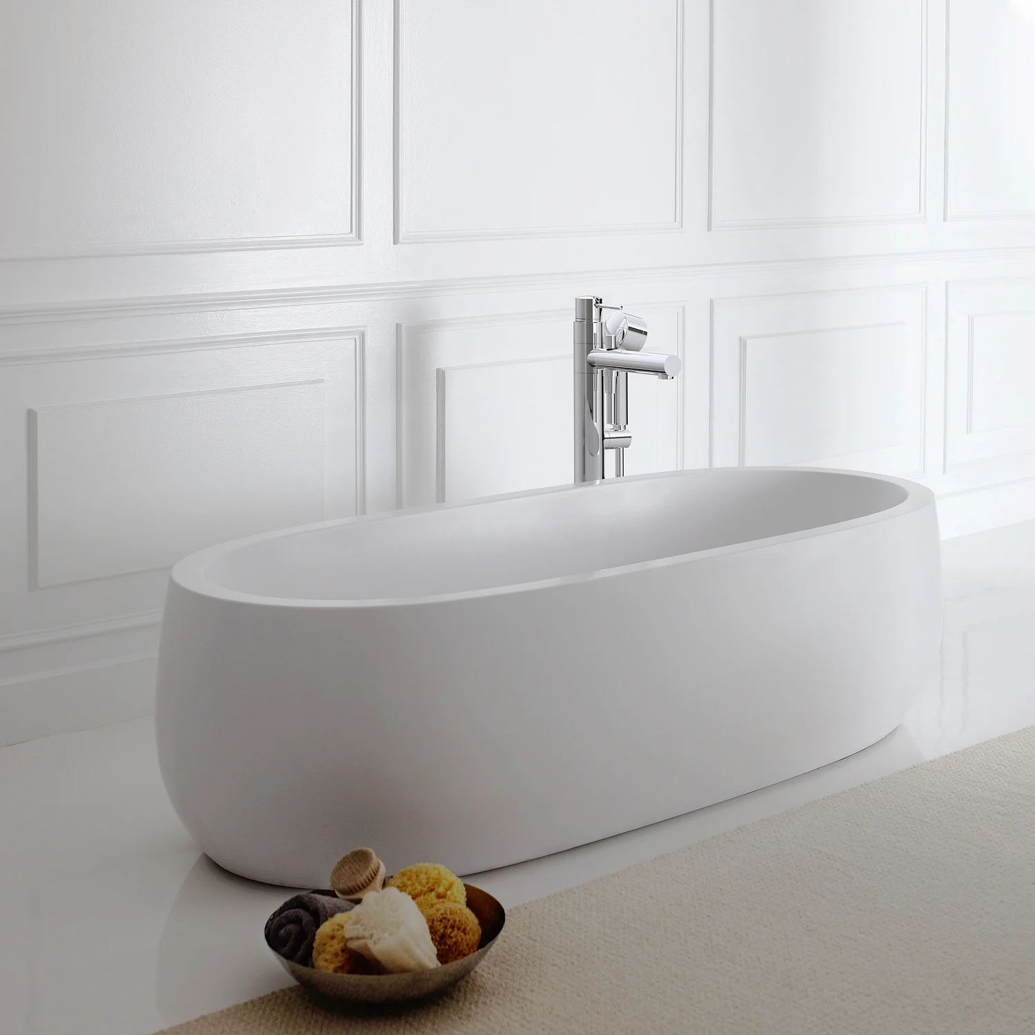 LAUFEN Il Bagno Alessi freistehende Badewanne 183 x 87 cm, ohne Beleuchtung