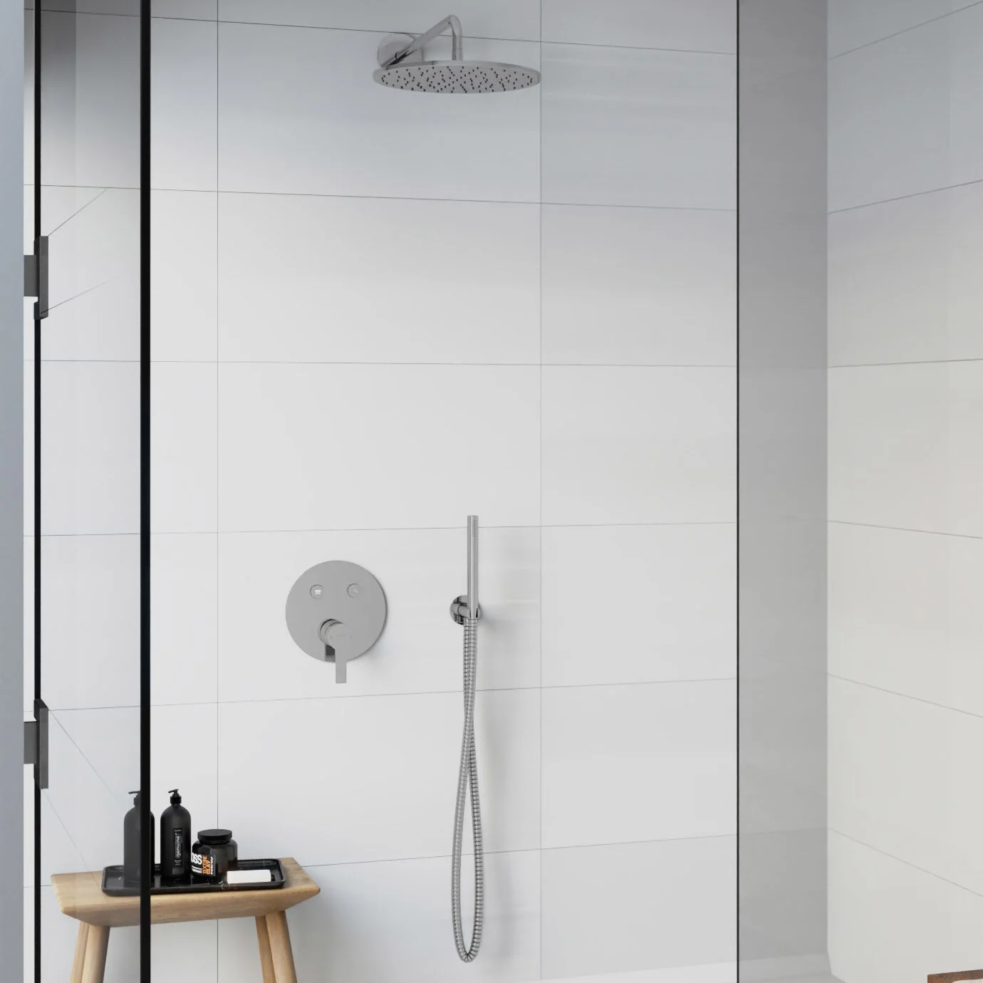 Steinberg Sensual Rain Pushtronic Set 1 rund, 2 Verbraucher, mit Regenbrause Ø 30 cm superflach Steinberg Sensual Rain Pushtronic Set 1 rund, 2 Verbraucher, mit Regenbrause Ø 30 cm superflach