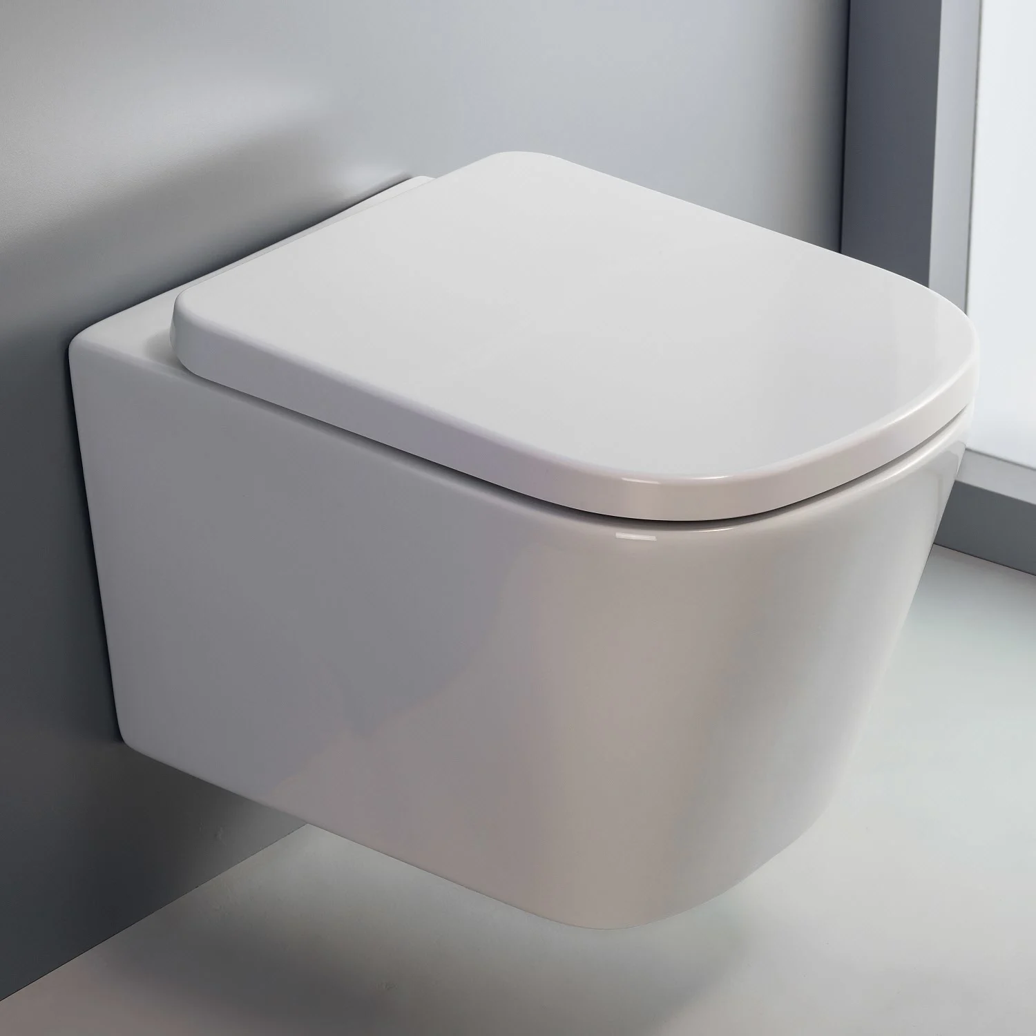 Kronenbach Cube Wand-WC-Set kompakt, spülrandlos inkl. WC-Sitz Kronenbach Cube Wand-WC-Set kompakt, spülrandlos inkl. WC-Sitz