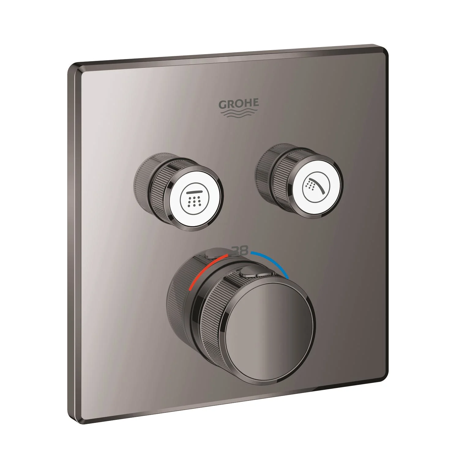 GROHE Grohtherm SmartControl Thermostat Fertigmontageset mit 2 Absperrventilen, eckige Ausführung