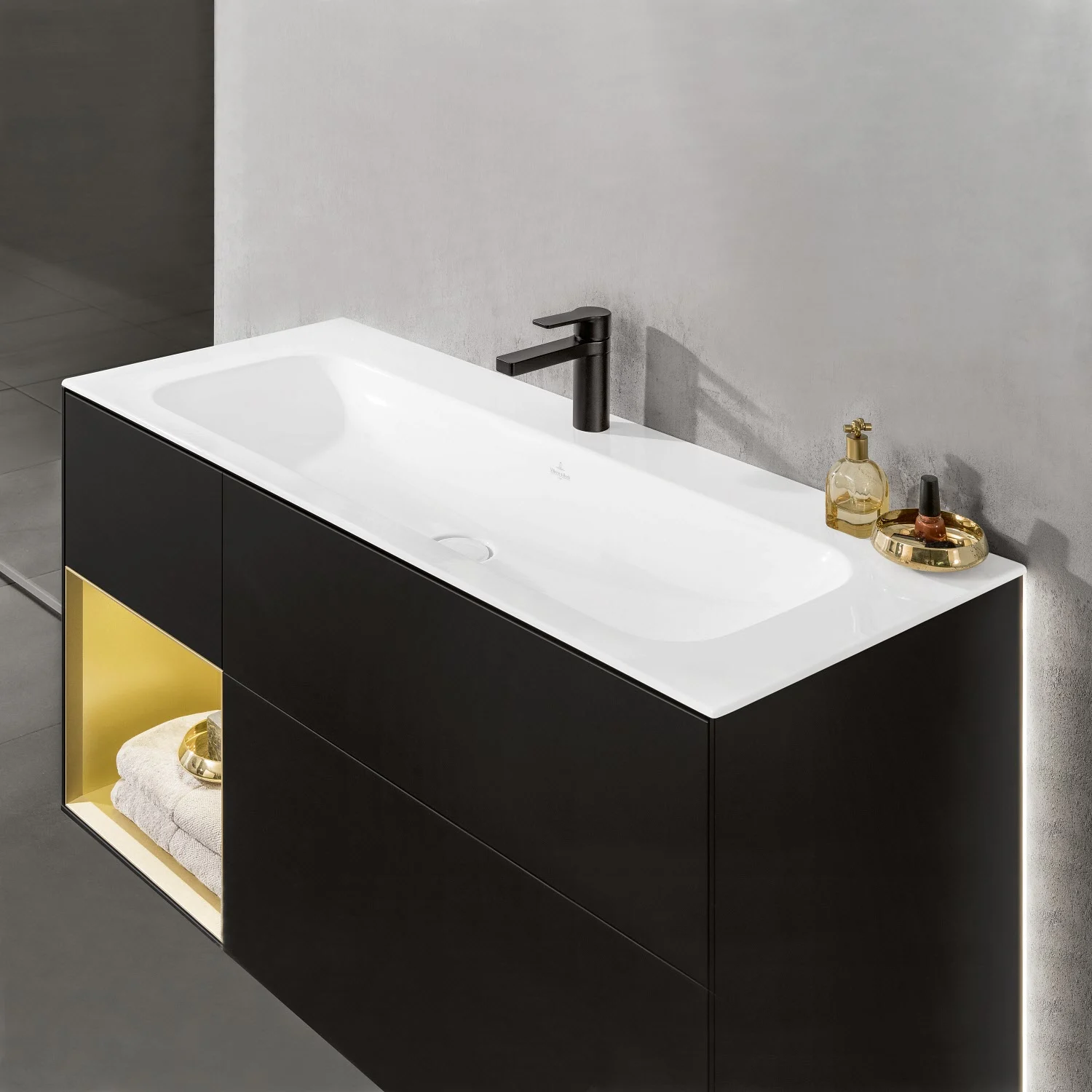 Villeroy & Boch Finion Schrankwaschtisch 120 cm mit Hahnloch, ohne Überlauf