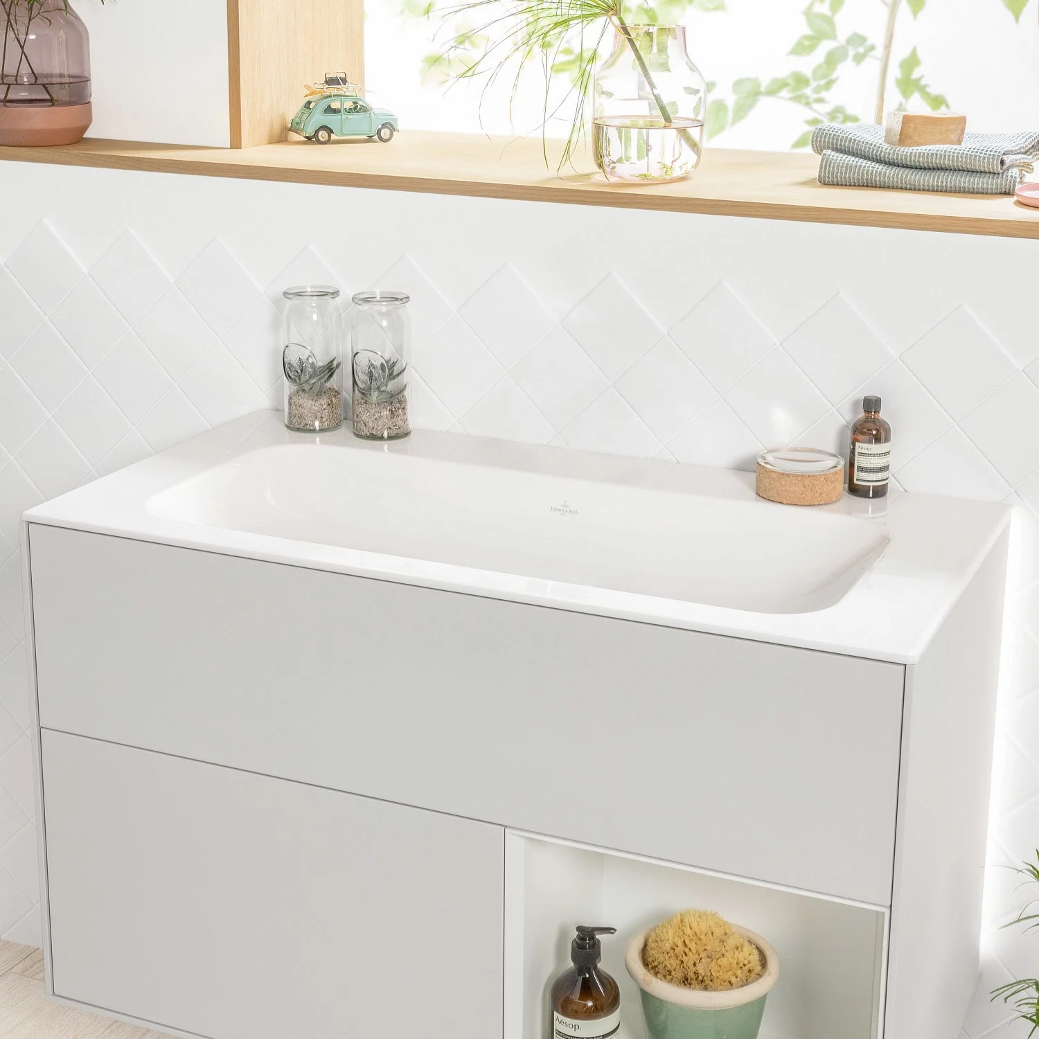 Villeroy & Boch Finion Schrankwaschtisch 100 cm ohne Hahnloch, ohne Überlauf