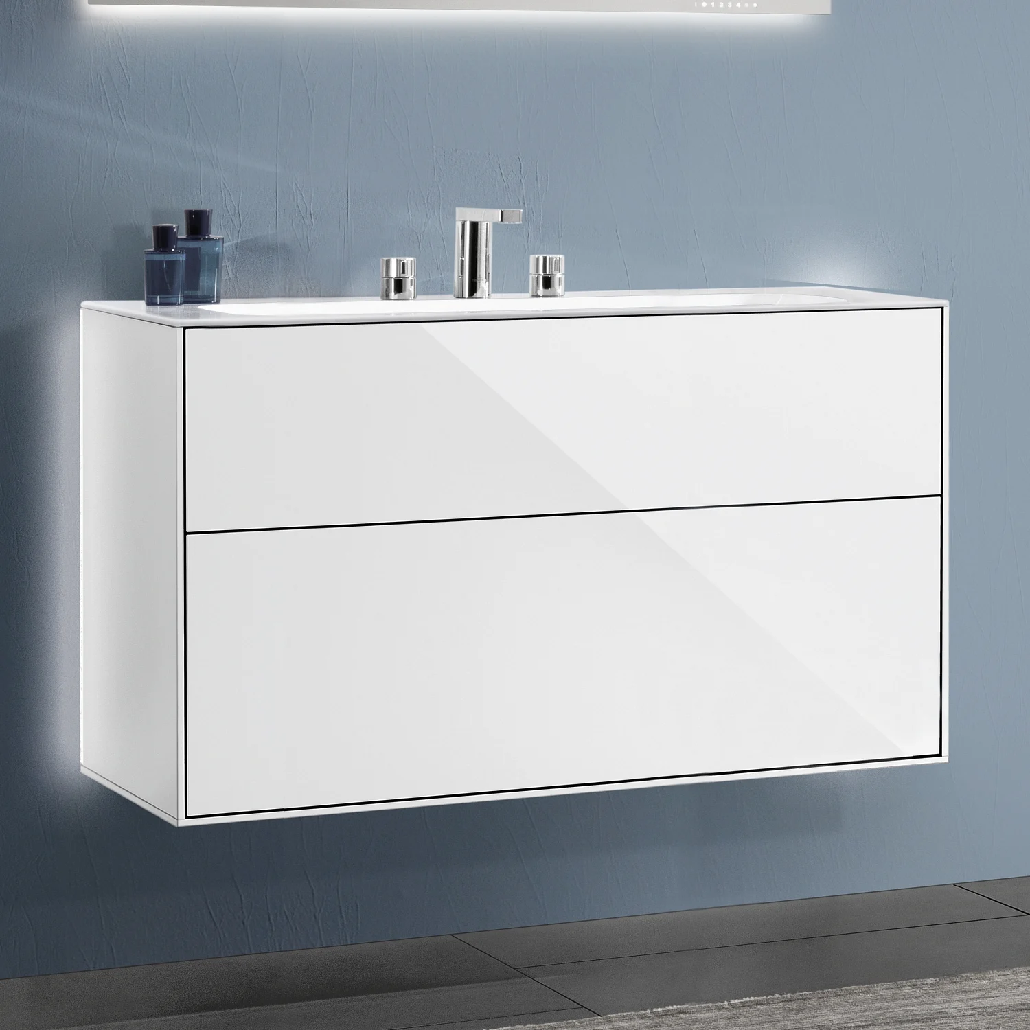 Villeroy & Boch Finion Waschtischunterschrank 99,6 cm mit Wandbeleuchtung, mit 2 Auszügen