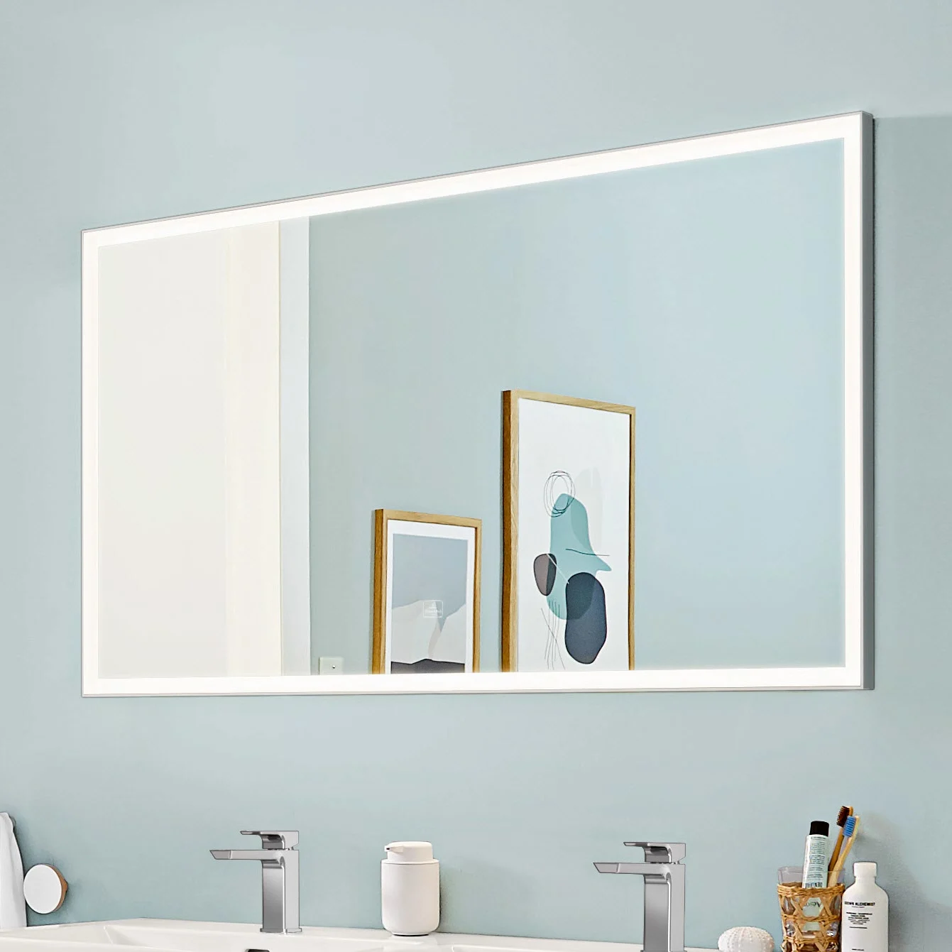 Villeroy & Boch Subway 3.0 Badspiegel mit Beleuchtung und Sensordimmer in Weiß Matt - 160 x 75 cm