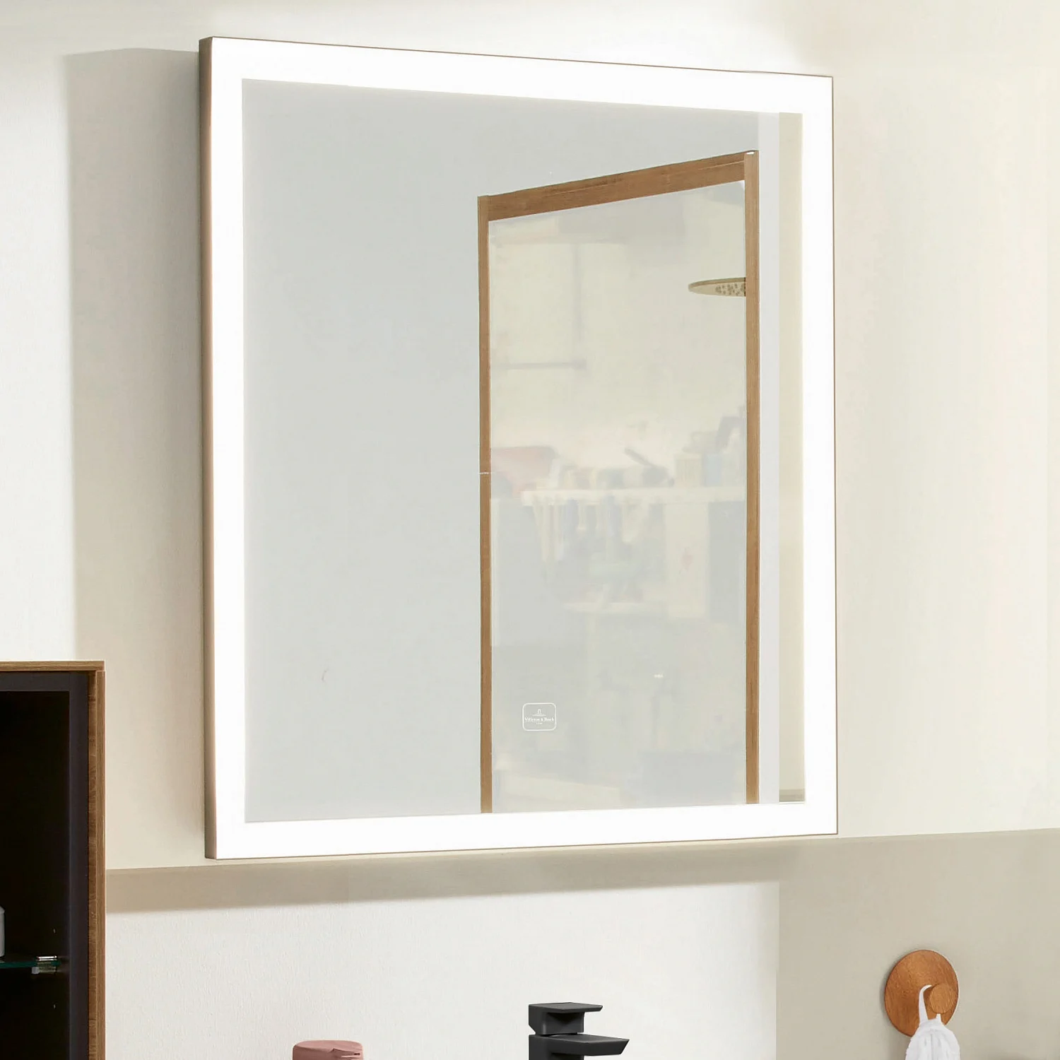 Villeroy & Boch Subway 3.0 Badspiegel 60 x 75 cm mit Beleuchtung und Sensordimmer in Weiß matt