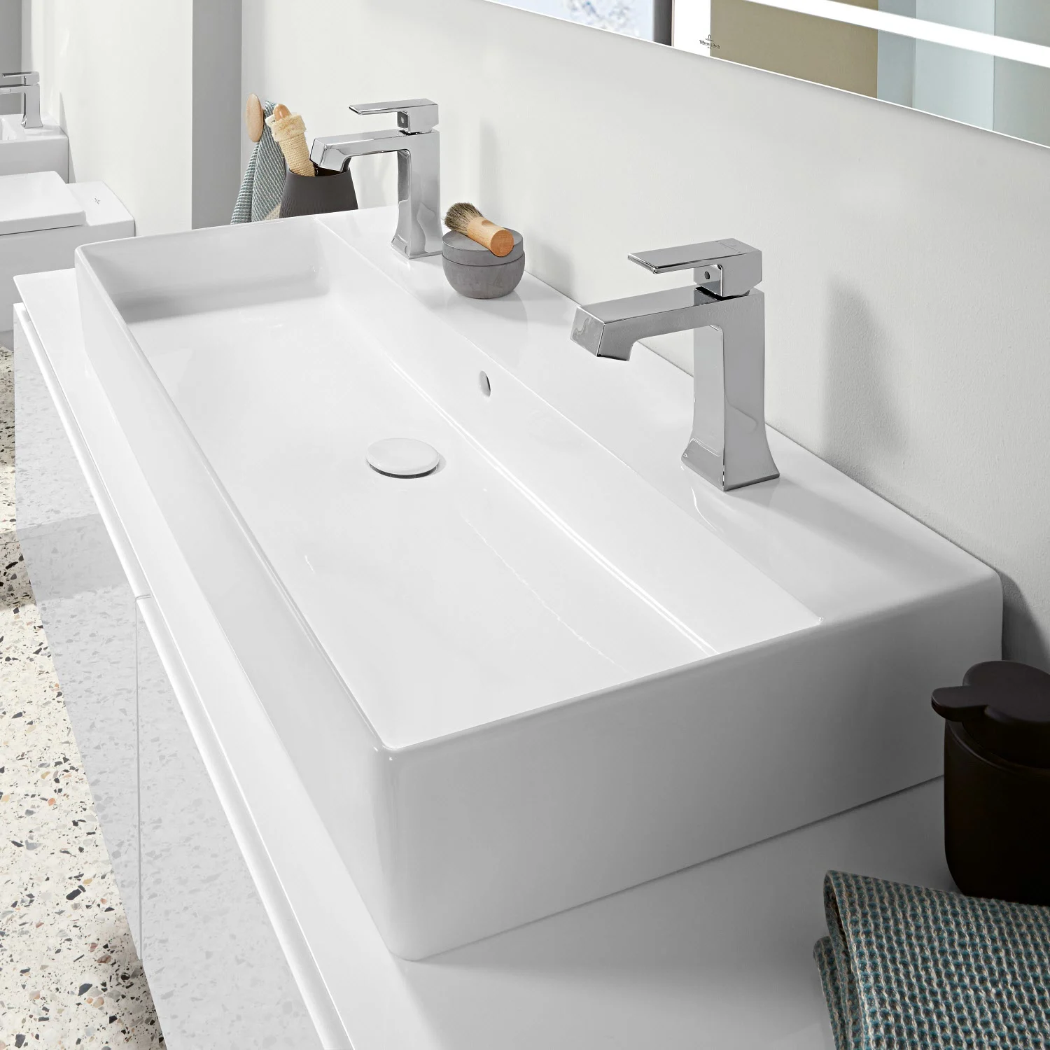 Villeroy & Boch Memento 2.0 Waschtisch 100 cm mit 2 Hahnlöchern, mit Überlauf