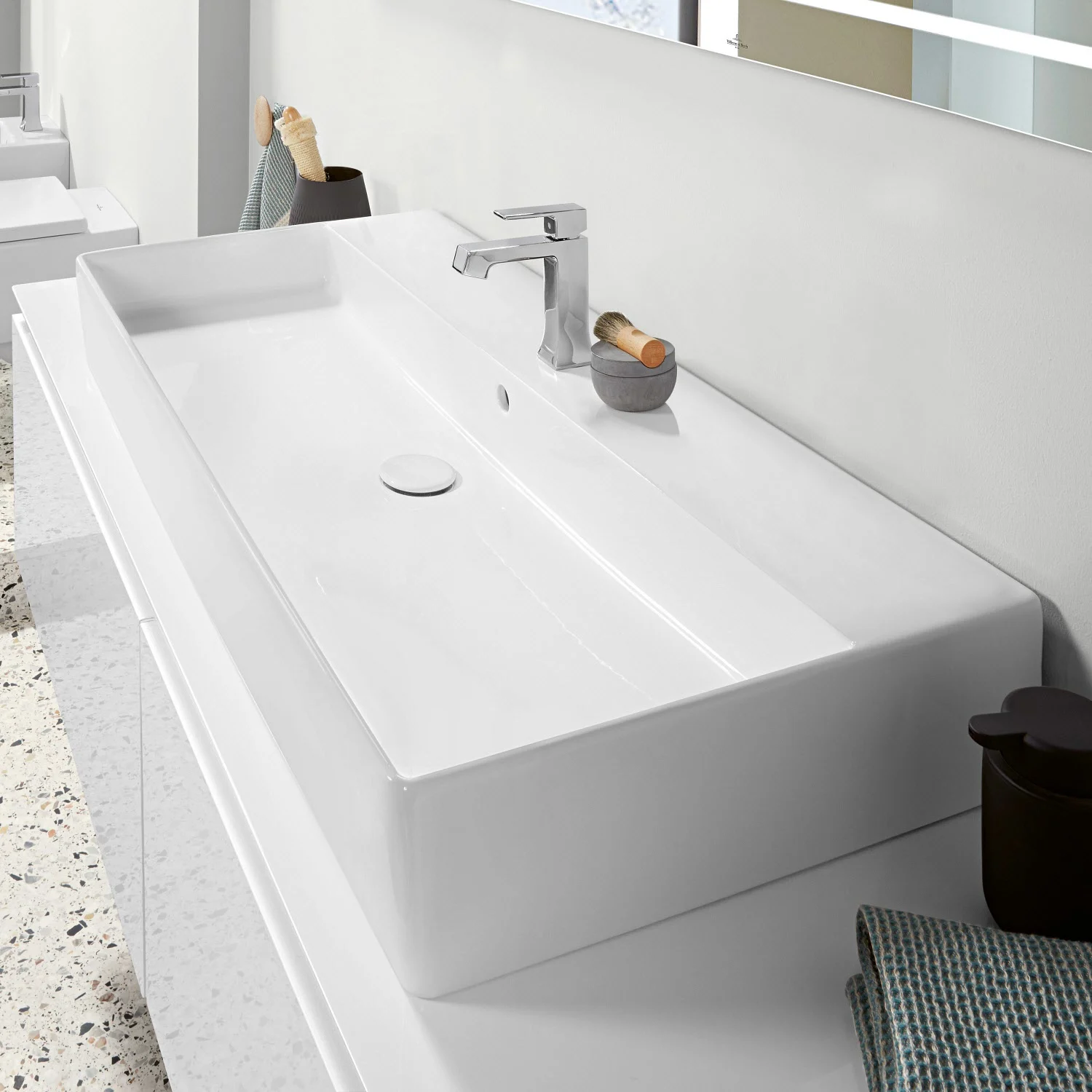 Villeroy & Boch Memento 2.0 Waschtisch 100 cm mit 1 Hahnloch, mit Überlauf