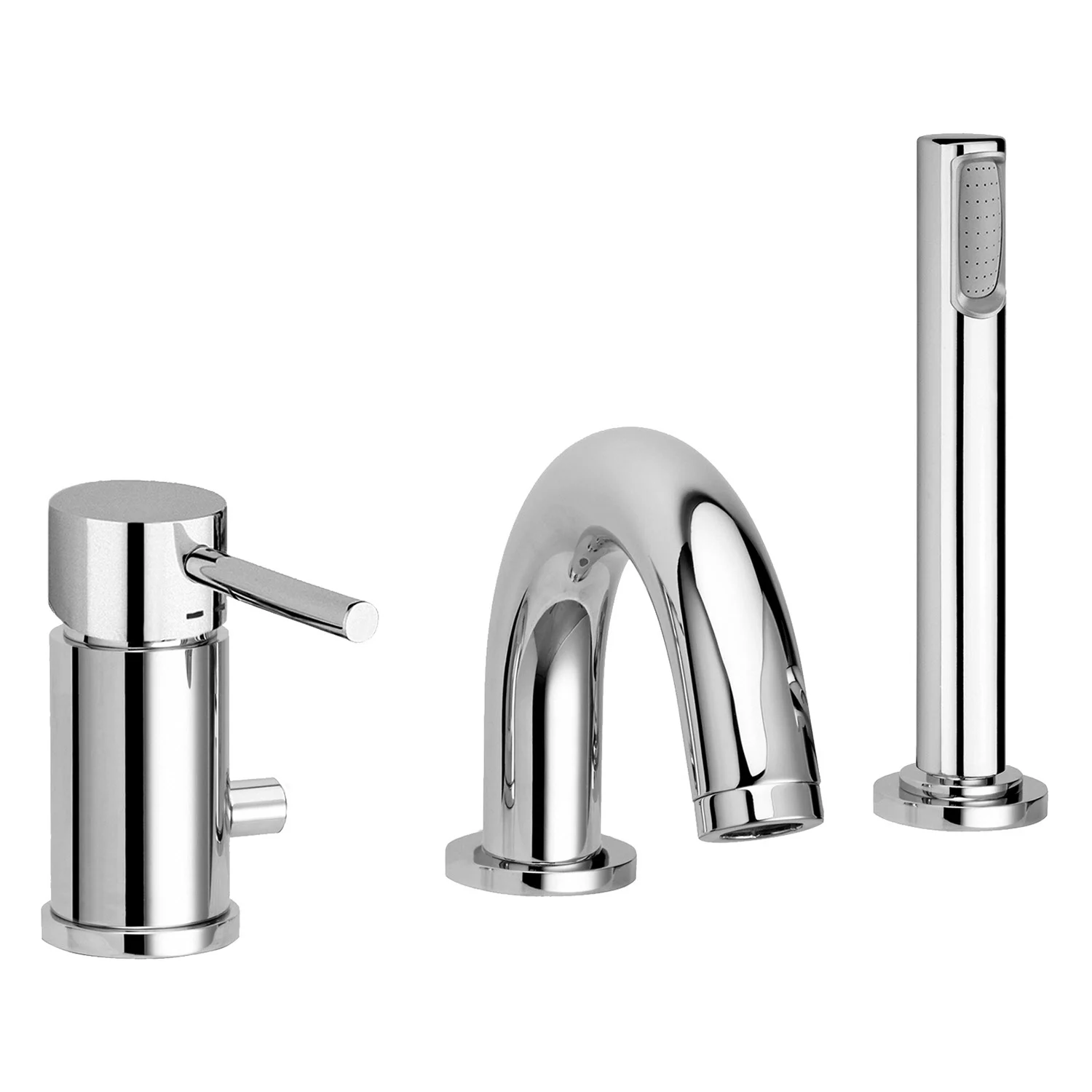 Steinkamp Living 3-Loch Wannenrand Einhebelmischer mit Wanneneinlauf, Umsteller und Brausegarnitur, incl. Brauseschlauch