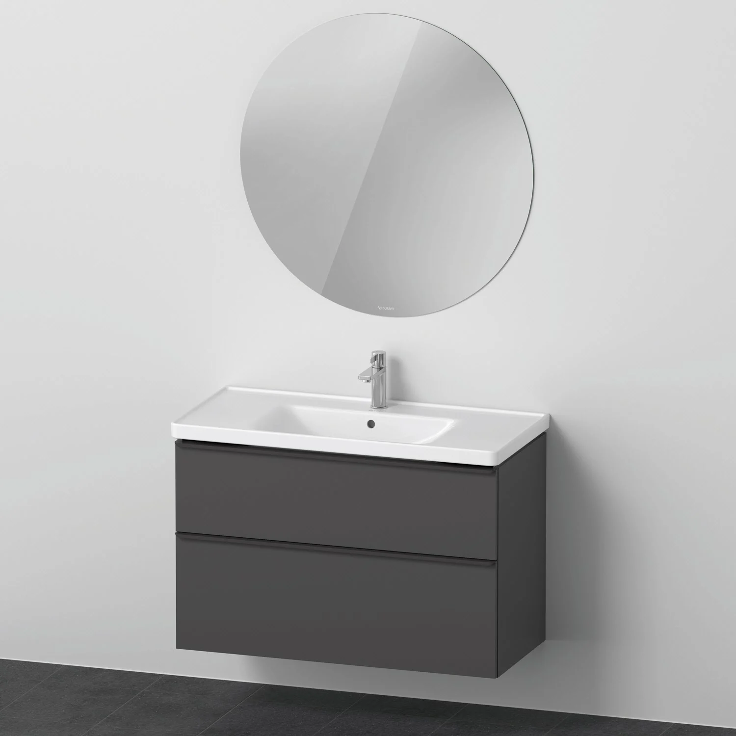 Duravit D-Neo Möbelset mit runden Spiegel 100,5 cm